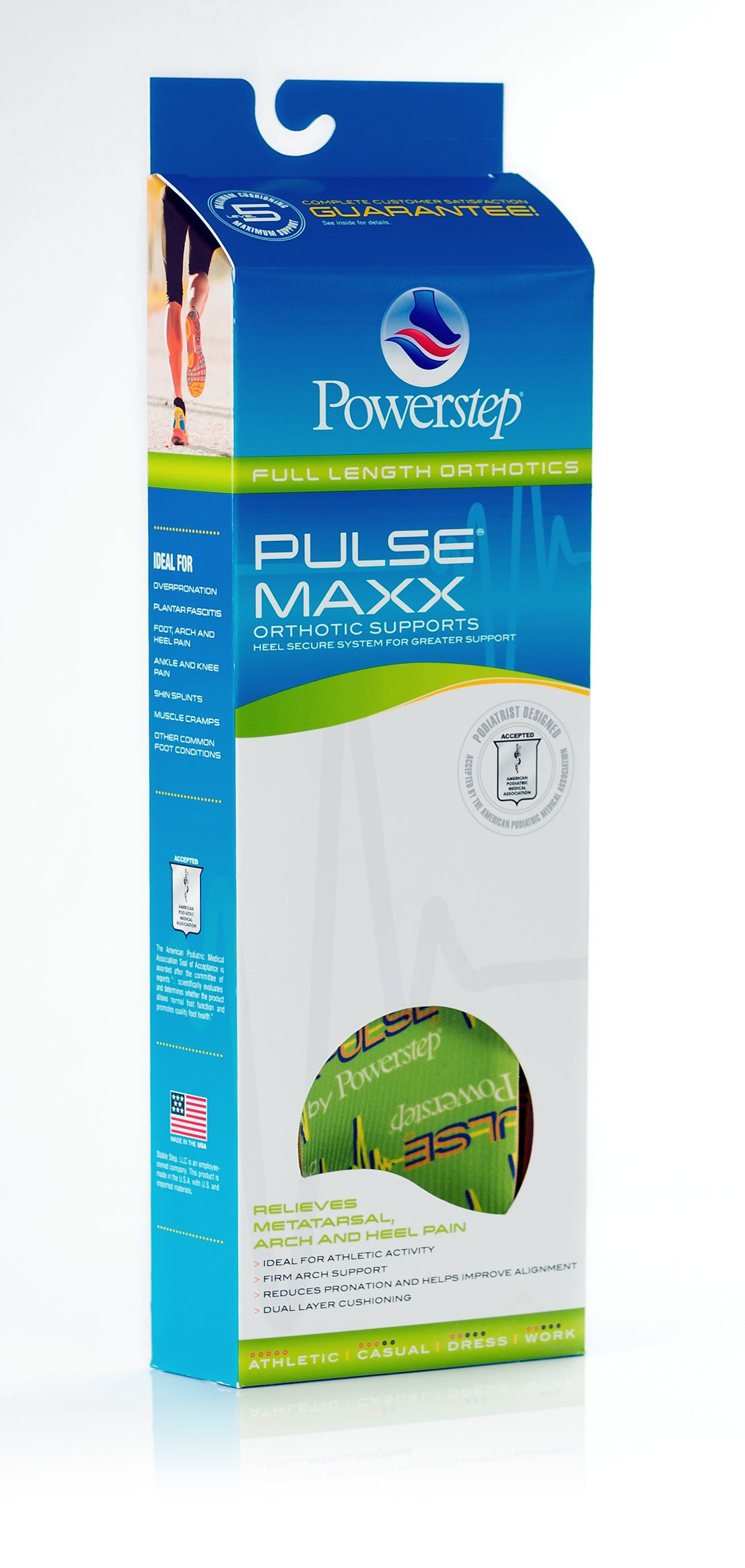 Powerstep Pulse Maxx Orthotic Shoe Insoles for Arch Support & Pain Relief - Ideal for Running, Walking & Standing All Day