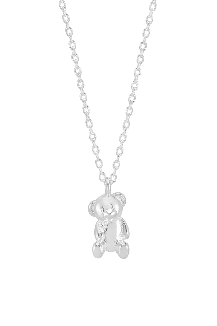Cute Teddy Bear Pendant Necklace for Women - Sterling Silver or Gold Plated - Perfect Gift for Valentine's Day, Birthday & Anniversary