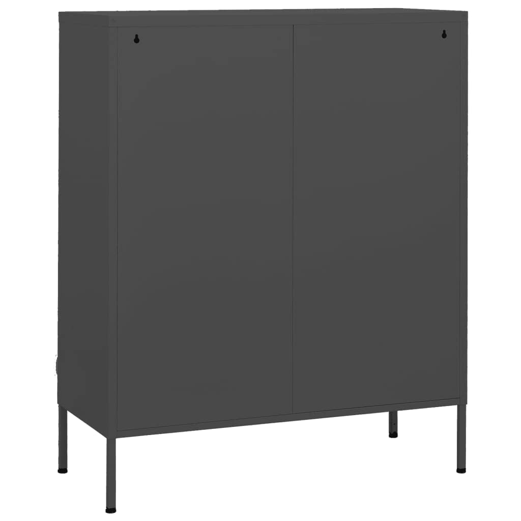 FAMIROSA 4-Door Steel Storage Cabinet with 2 Adjustable Shelves - 31.5