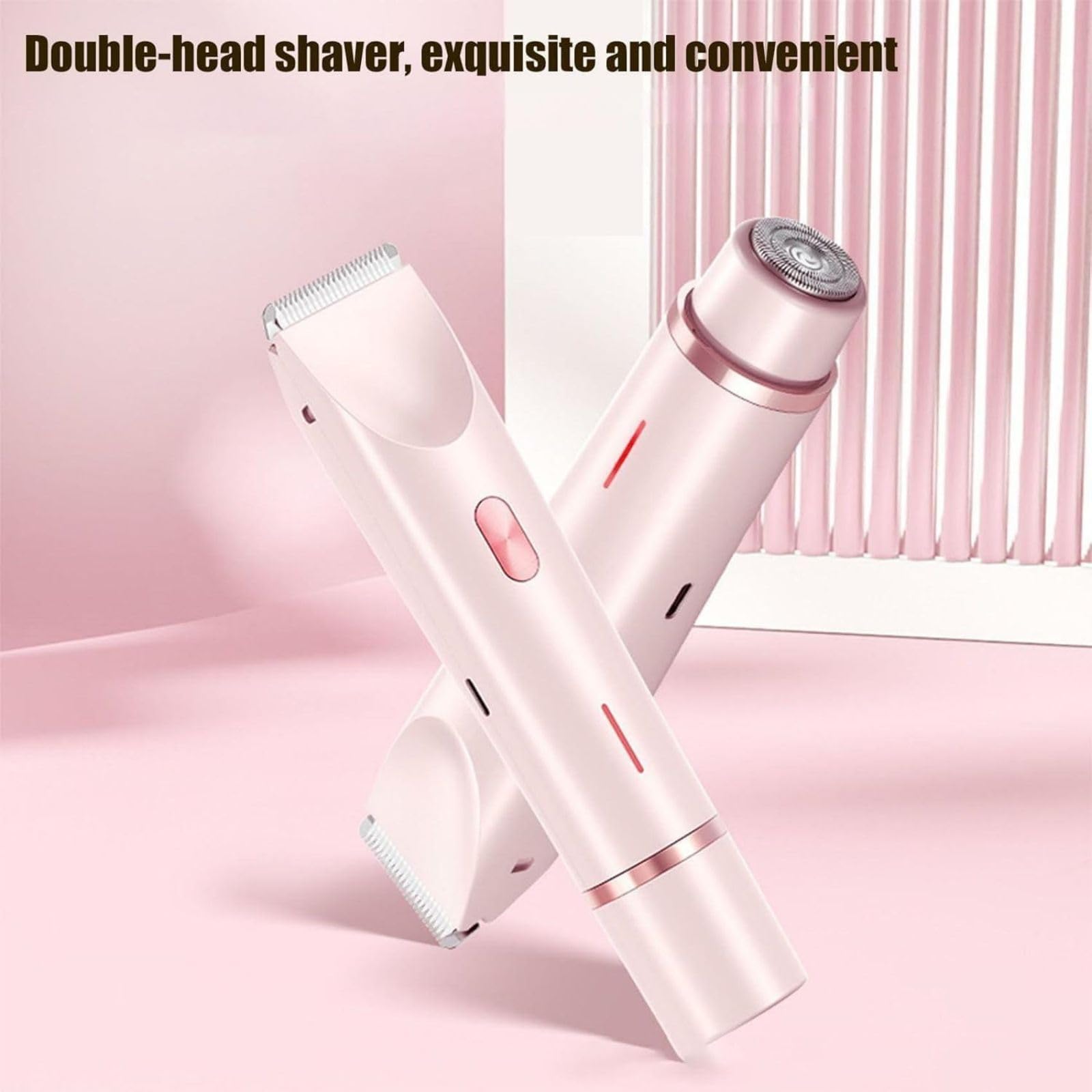 2025 ReShine Women's Electric Shaver & Hair Trimmer - Dual Head Pink Shaver for Smooth Shaving & Precise Trimming - Perfect for Legs, Bikini Line & Underarms at Home or Travel