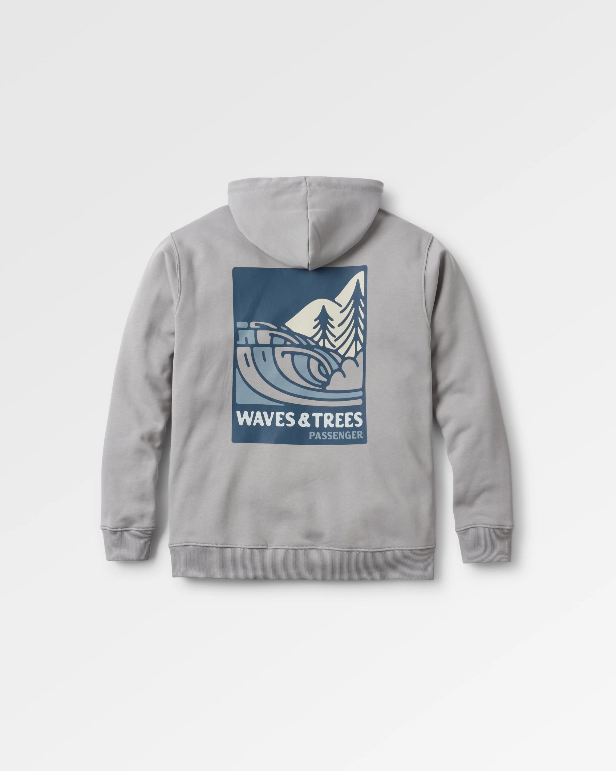 Waves & Trees Organic Cotton Hoodie for Men & Women - Soft Eco-Friendly Pullover Sweatshirt - Steel Gray - Casual Wear, Yoga, Outdoor Activities