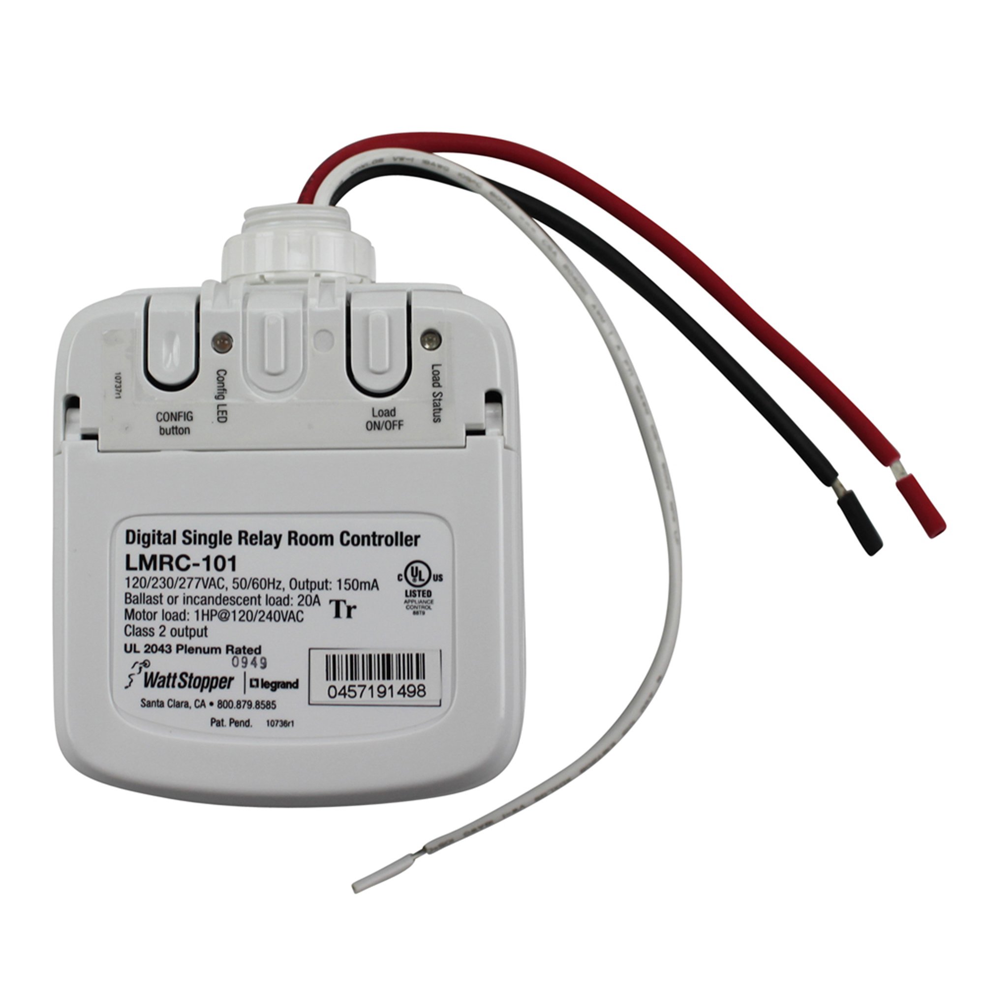 Wattstopper LMRC-101 Digital On/Off Single Relay Room Controller - Smart Lighting Control for Offices, Classrooms & Conference Rooms