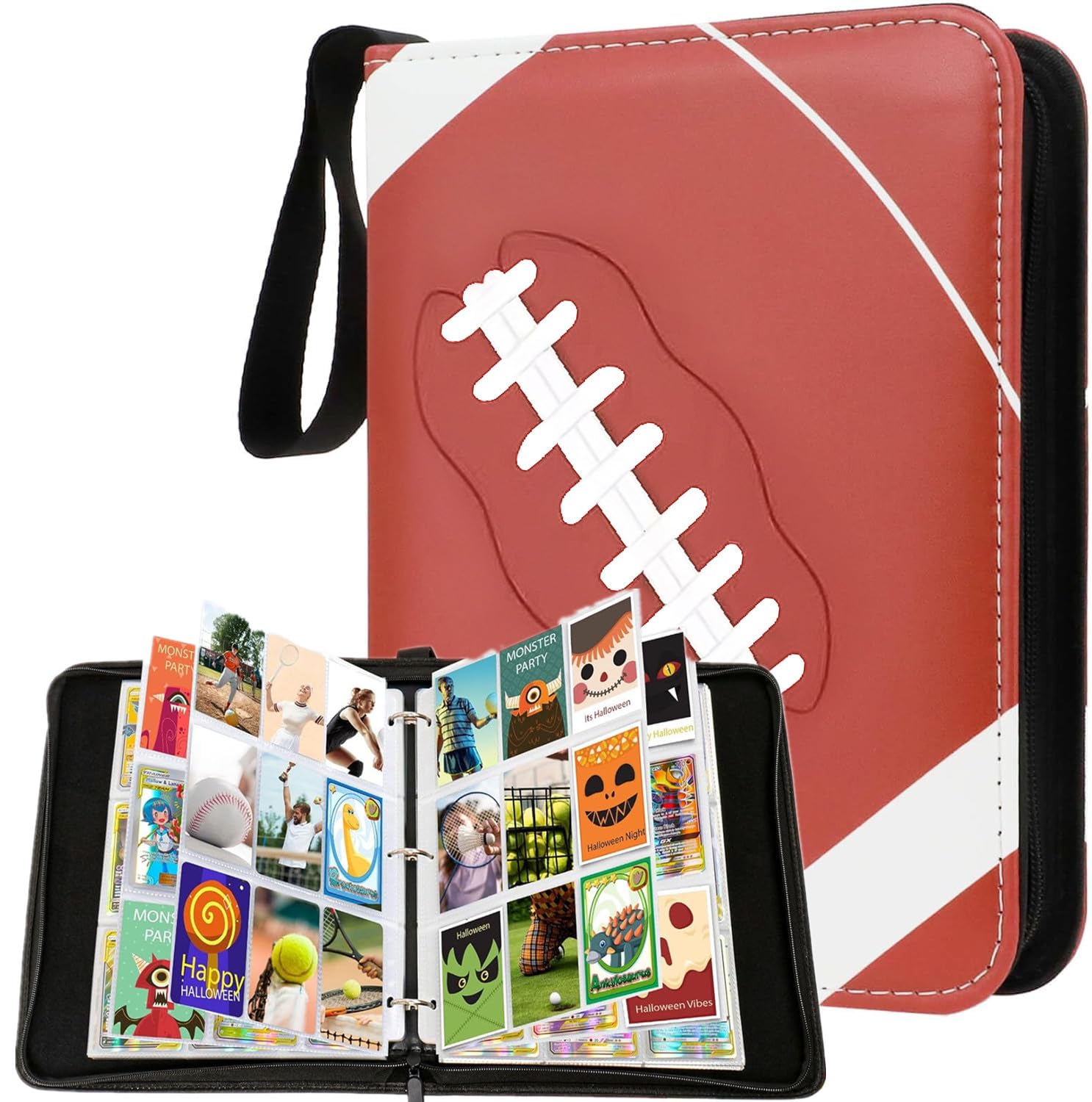 900-Pocket Trading Card Binder - Premium PU Leather Collector Album for MTG, Sports & Game Cards - Football, Rugby & Trading Card Storage Solution - Perfect for Organizing, Protecting & Displaying Your Valuable Card Collection
