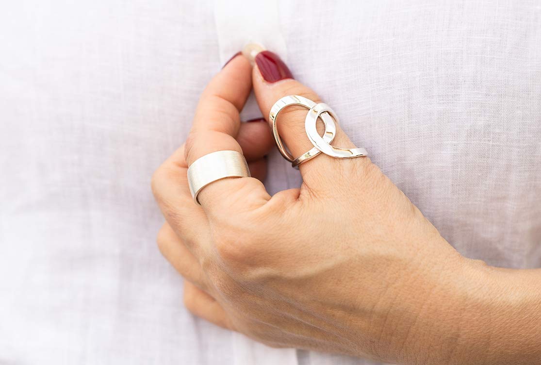 Polished 925 Sterling Silver Open Circle Ring for Women | Elegant SILBERMOOS Jewelry | Perfect for Everyday Wear, Date Nights & Special Occasions