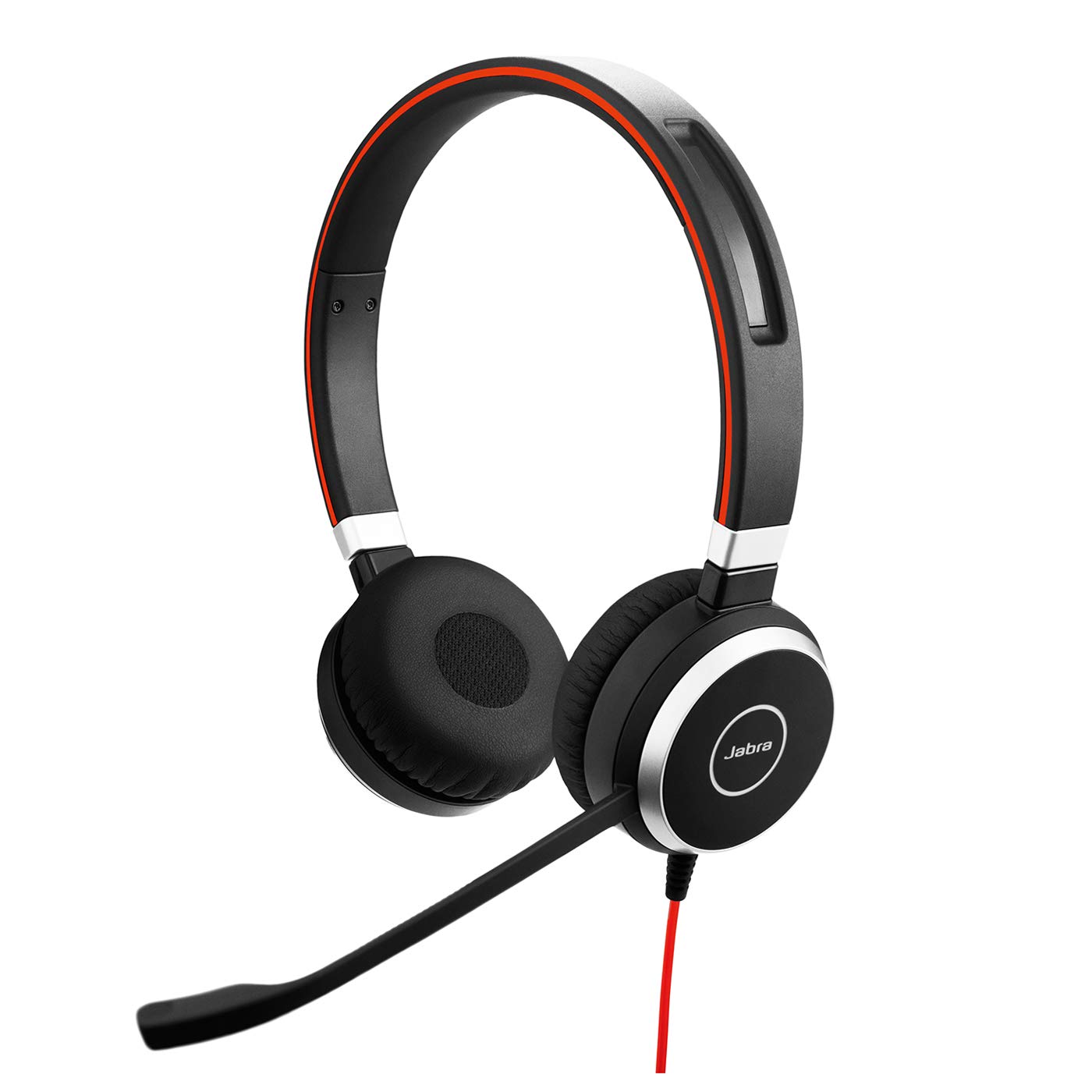 Jabra 40 Stereo Wired Headset with Mic - Black | Noise Cancelling Headphones for Office, Gaming & Music Listening