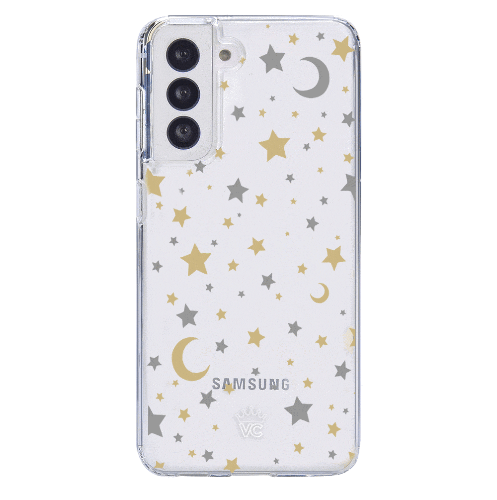 Starry Night Clear Samsung Phone Case - Protective Slim Fit Cover for Galaxy S21/S22/S23 - Perfect for Everyday Use & Gifts