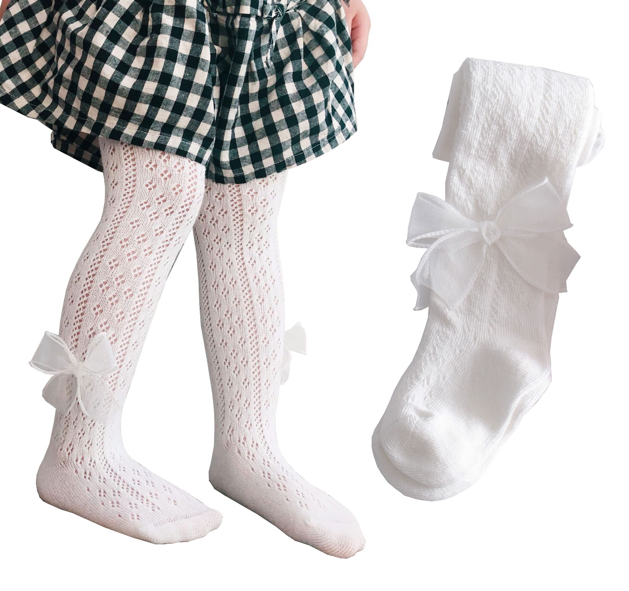 CHUNG Baby Girls' Thin Mesh Tights with Bowknot - Soft Newborn to Toddler Leggings (0-5 Years) | Perfect for Summer Outfits, Playtime & Special Occasions