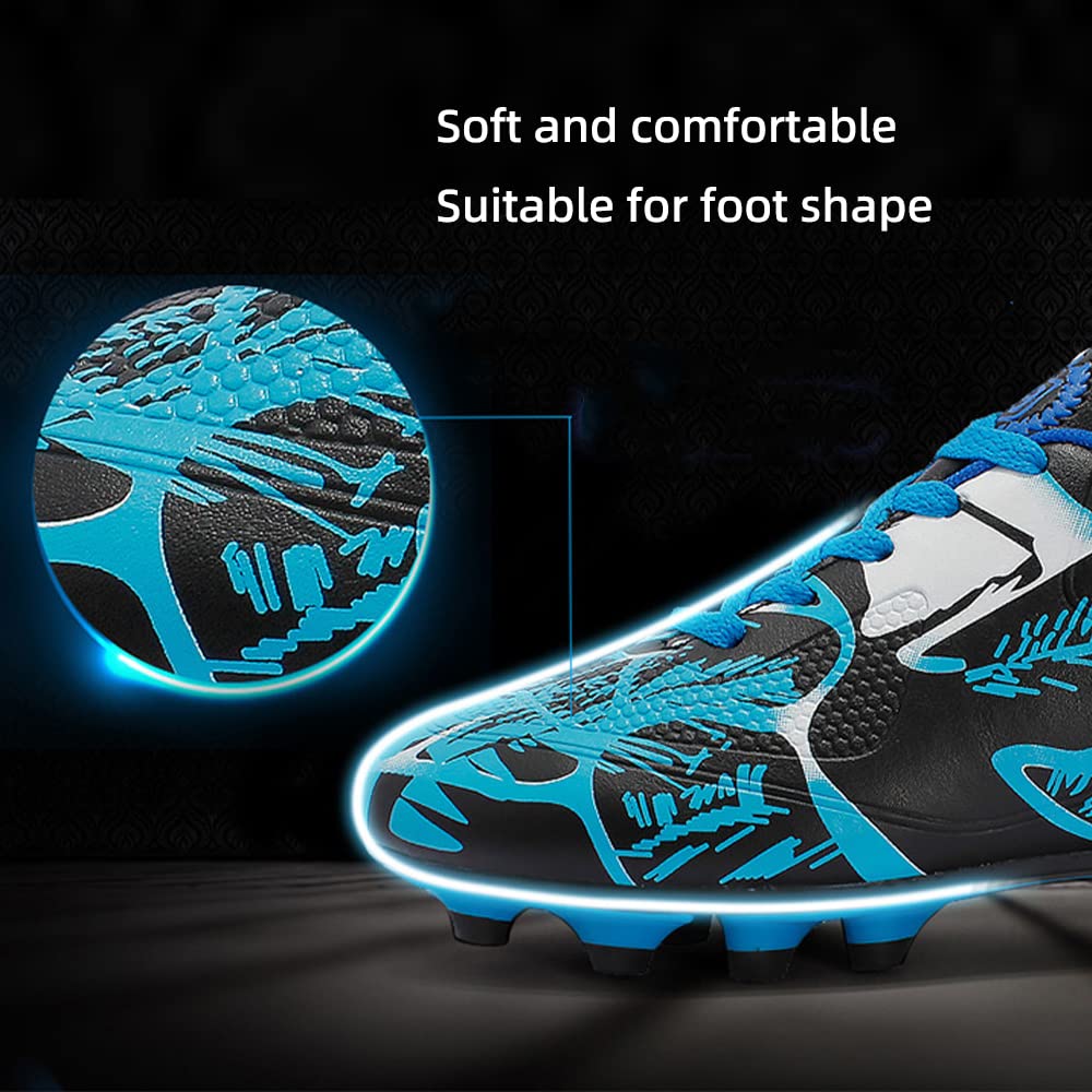 **Boys Soccer Cleats - Youth Football Boots for Kids & Teens | Breathable Comfortable Lace-Up Training Shoes for Junior Athletics | Perfect for Outdoor Soccer Practice, Games & Field Sports**