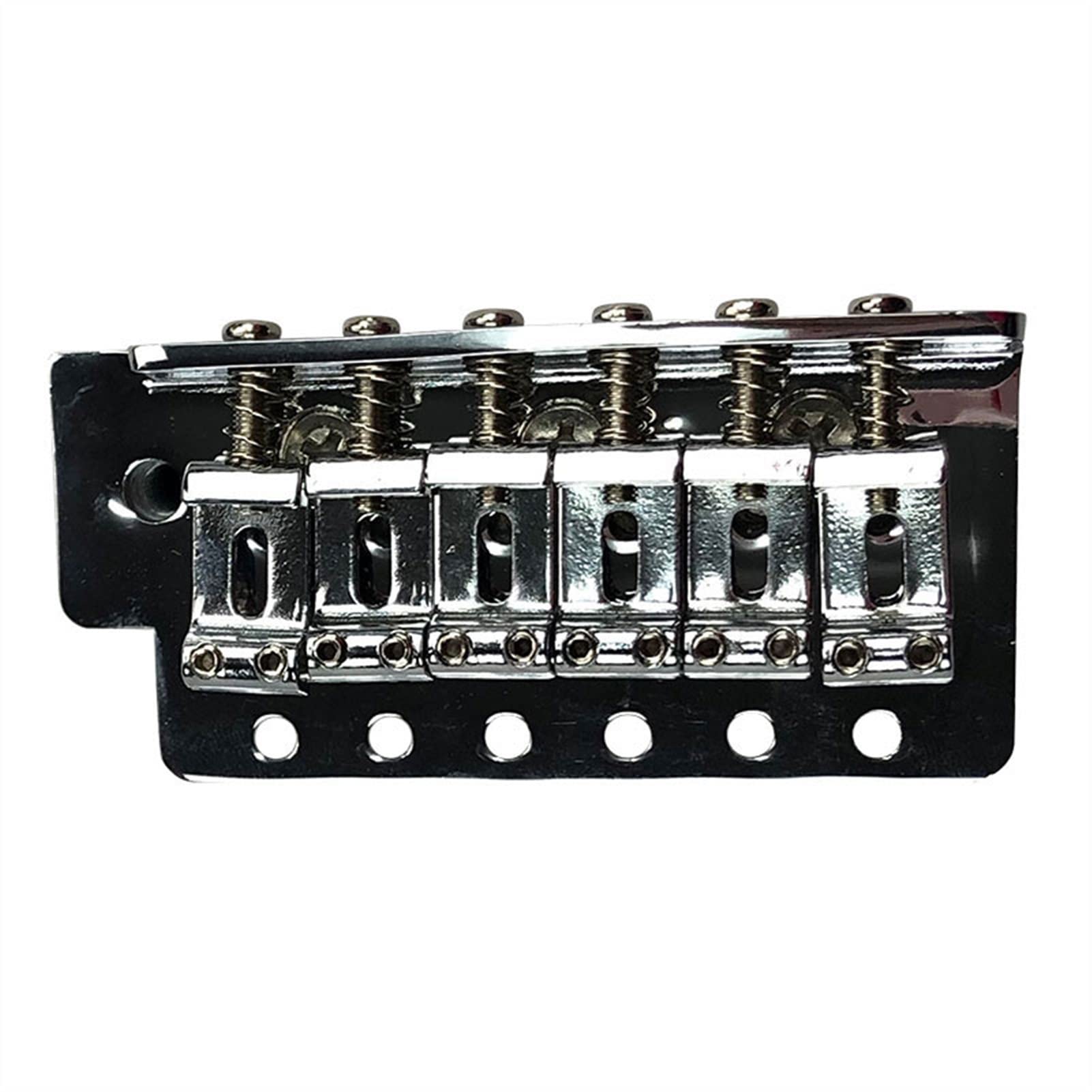 6-Piece Chrome Guitar Bridge Saddle Set for Strat/ST Electric Guitars - Silver | Replacement Parts for Guitar Bridge Repair & Maintenance | Perfect for Home Studio, Live Performances & DIY Guitar Upgrades