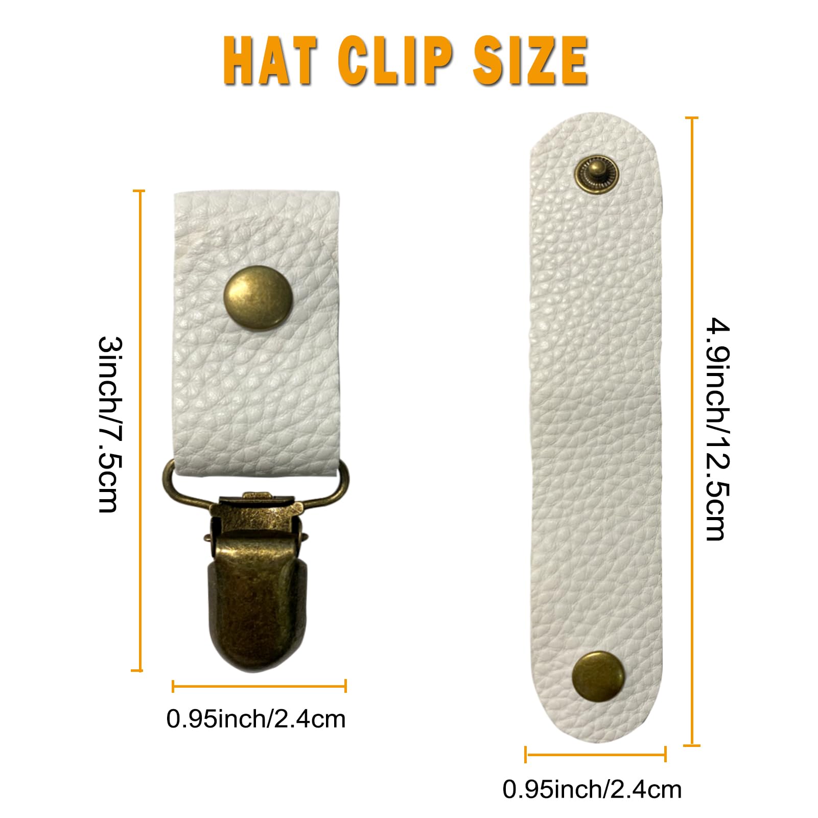 3 Pack Travel Hat Clips - Premium Leather Cap Holders for Bags, Backpacks, Luggage & Purses | Secure Your Hat While Traveling, Hiking or Commuting