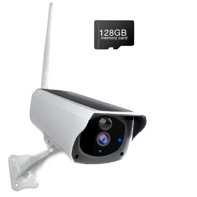 MZZYG 1080P Solar Security Camera with WiFi, IP67 Waterproof, Two-Way Audio & 128GB Storage - Wireless Outdoor Surveillance Camera for Home, Yard, and Business Security (Ideal for Night Vision & Remote Monitoring)