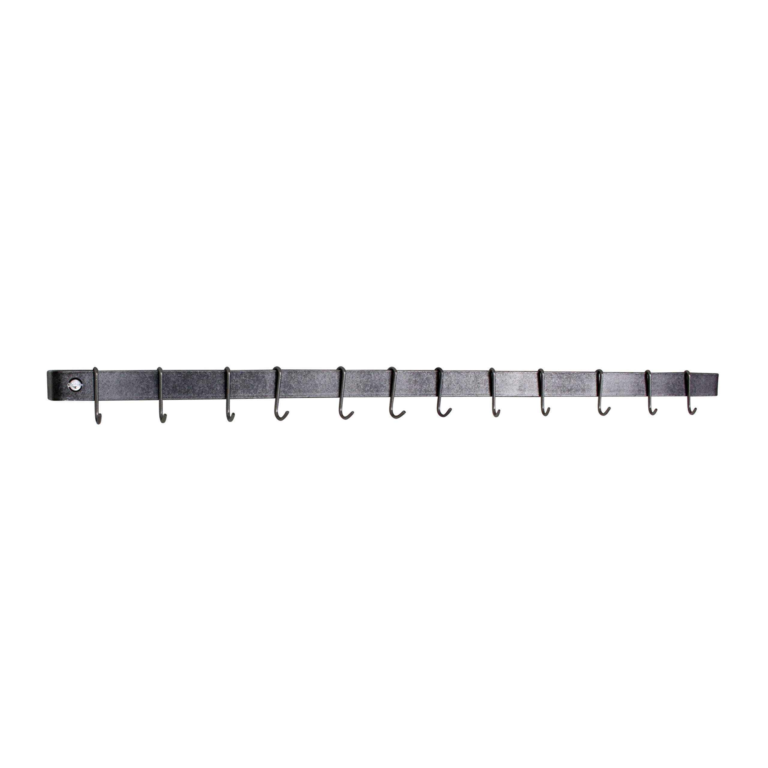Enclume Premier 24-Inch Wall Mounted Pot Rack - Hammered Steel Utensil Organizer Bar for Kitchen Storage | Perfect for Small Kitchens, Cooking Enthusiasts & Space-Saving Solutions