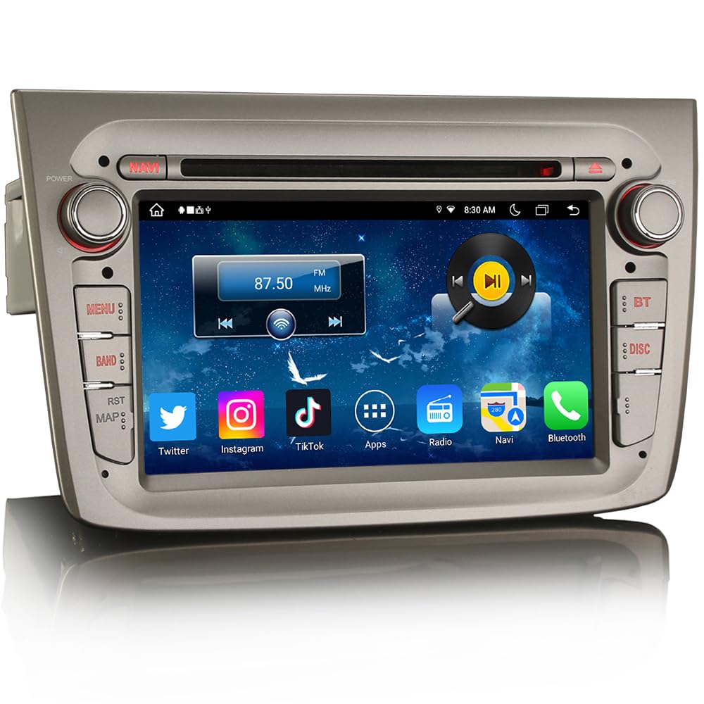 8-Core Android 13 Car Stereo for Alfa Romeo Mito - 4GB RAM 64GB ROM with Wireless CarPlay, Android Auto, DSP, Bluetooth, WiFi, SWC, DAB+, GPS Navigation - Perfect for Hands-Free Calling, Music Streaming & Road Trips