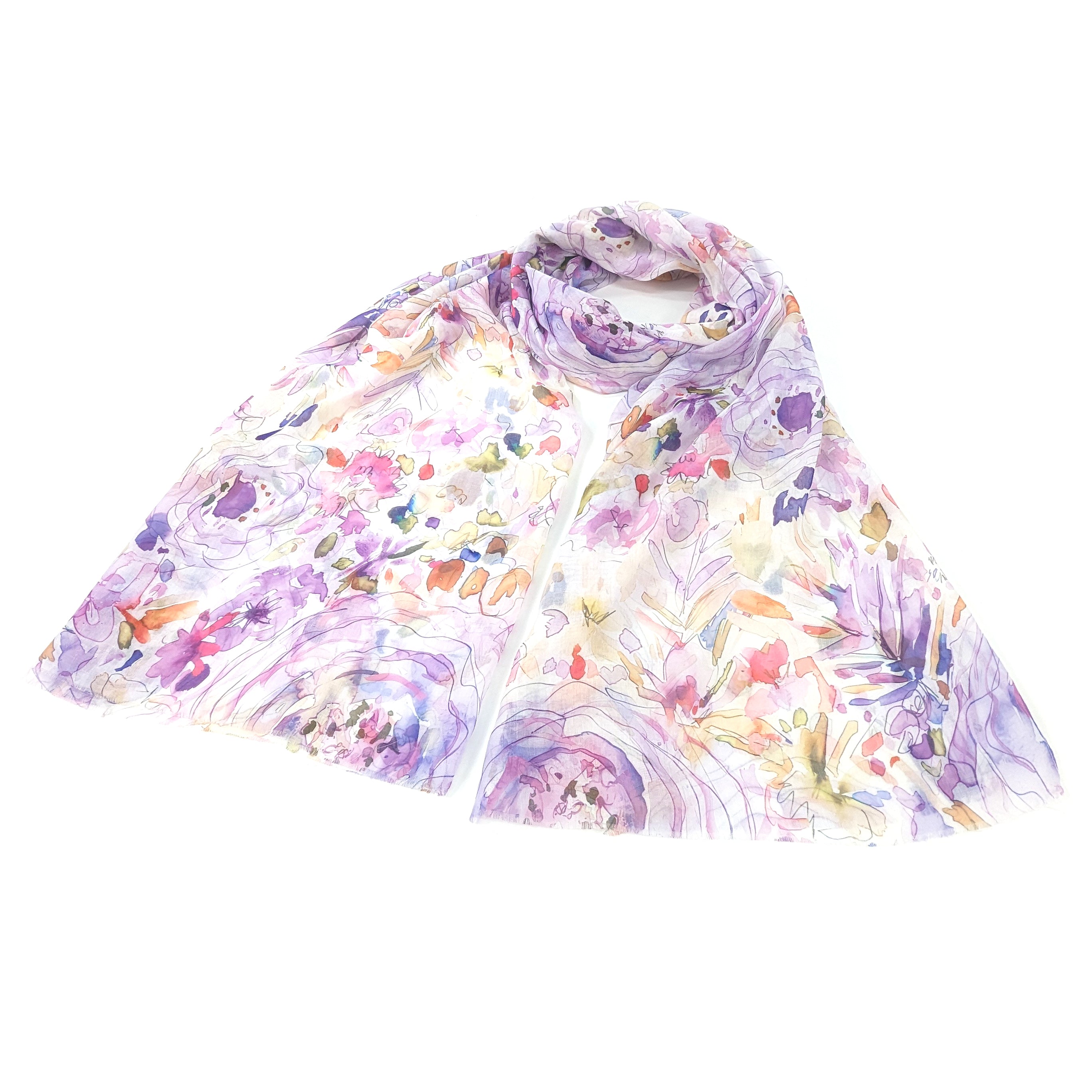 50x180cm Purple Flurry of Roses Floral Printed Fabric - Perfect for Home Decor, Bedding, Curtains & DIY Craft Projects