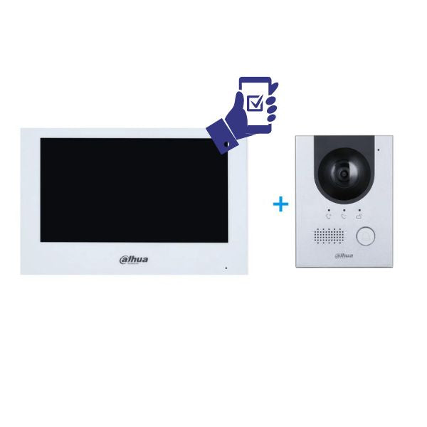 Dahua Smartphone Intercom Kit - DHI 7INWHT2202F P - Wireless Video Doorbell & Home Security System for Smart Homes, Apartments, and Offices