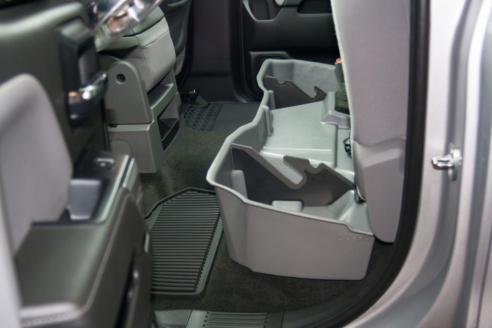 DU-HA Under Seat Storage Organizer for 2014-2019 Chevy Silverado & GMC Sierra Double Cab Classic Style - Heavy Duty Black Back Seat Truck Storage Box | Perfect for Tools, Emergency Kits & Car Accessories