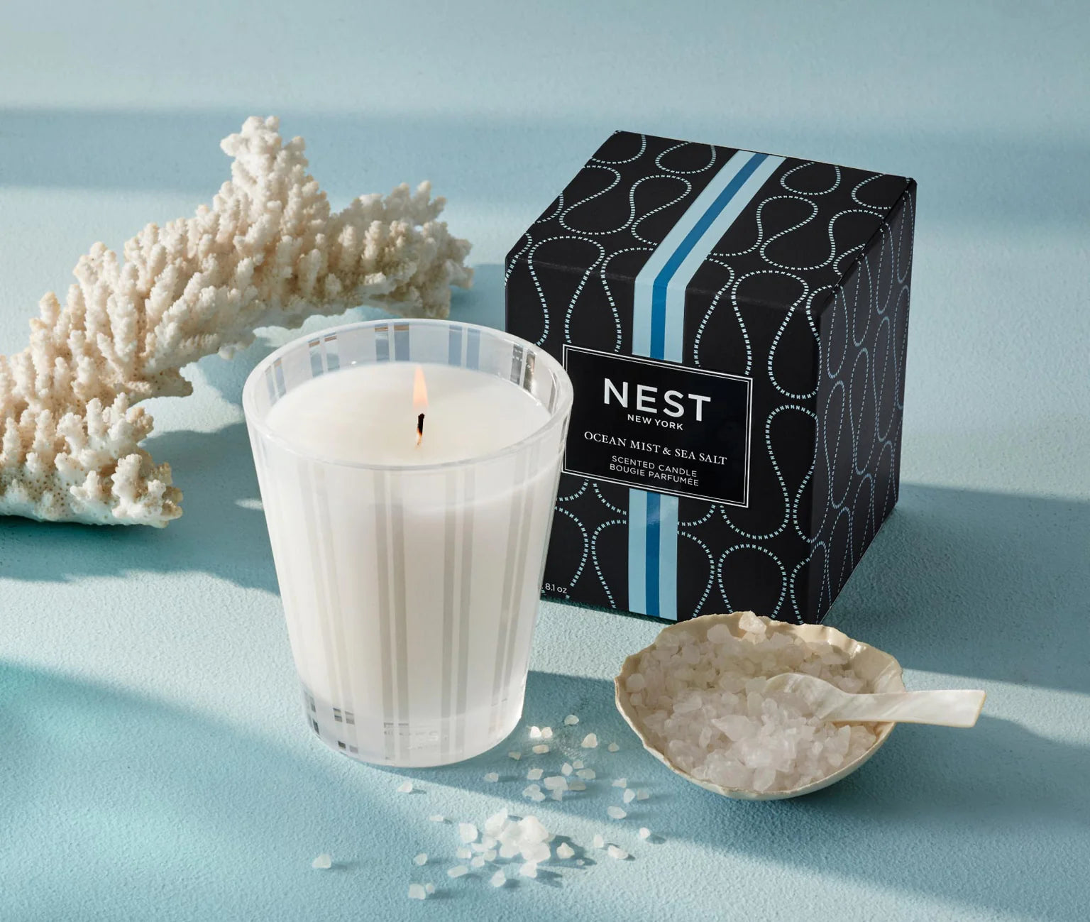 Nest Ocean Mist & Sea Salt Scented Candle - Relaxing Aromatherapy for Home, Spa & Meditation