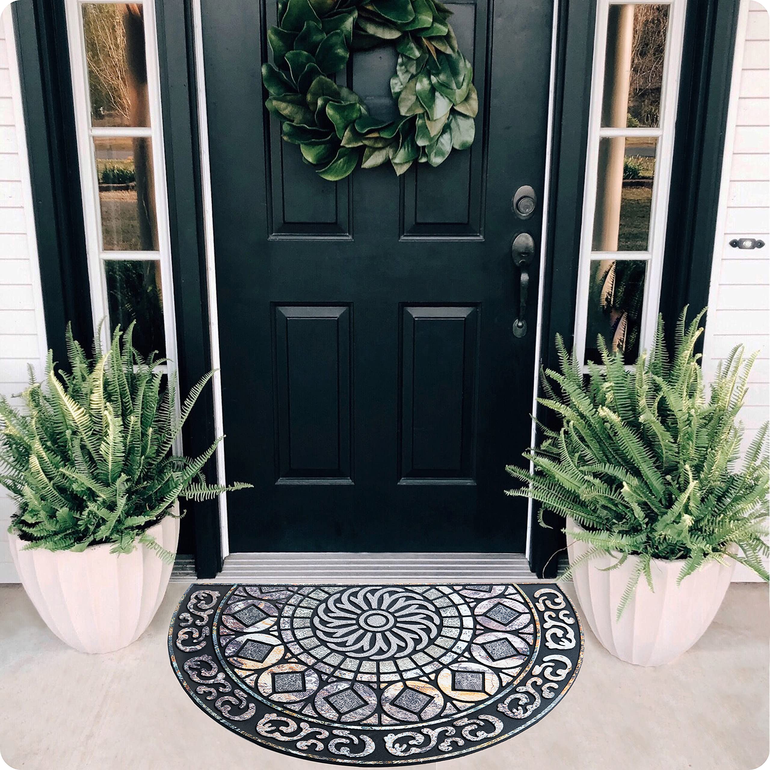 ubdyo Unique Stylish Front Door Mat - Heavy Duty Low Pile Doormat 23x36 Inches for Outdoor/Indoor Entrance - Traps Mud & Dirt - Perfect Welcome Mat for Home, Office or Apartment - Ideal Housewarming Gift