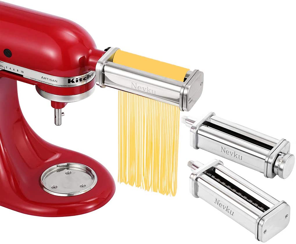 KitchenAid Stand Mixer Pasta Maker Attachments Set - Pasta Sheet Roller, Spaghetti & Fettuccine Cutter | Compatible with All KitchenAid Mixers | Perfect for Homemade Pasta, Italian Dishes & Family Cooking