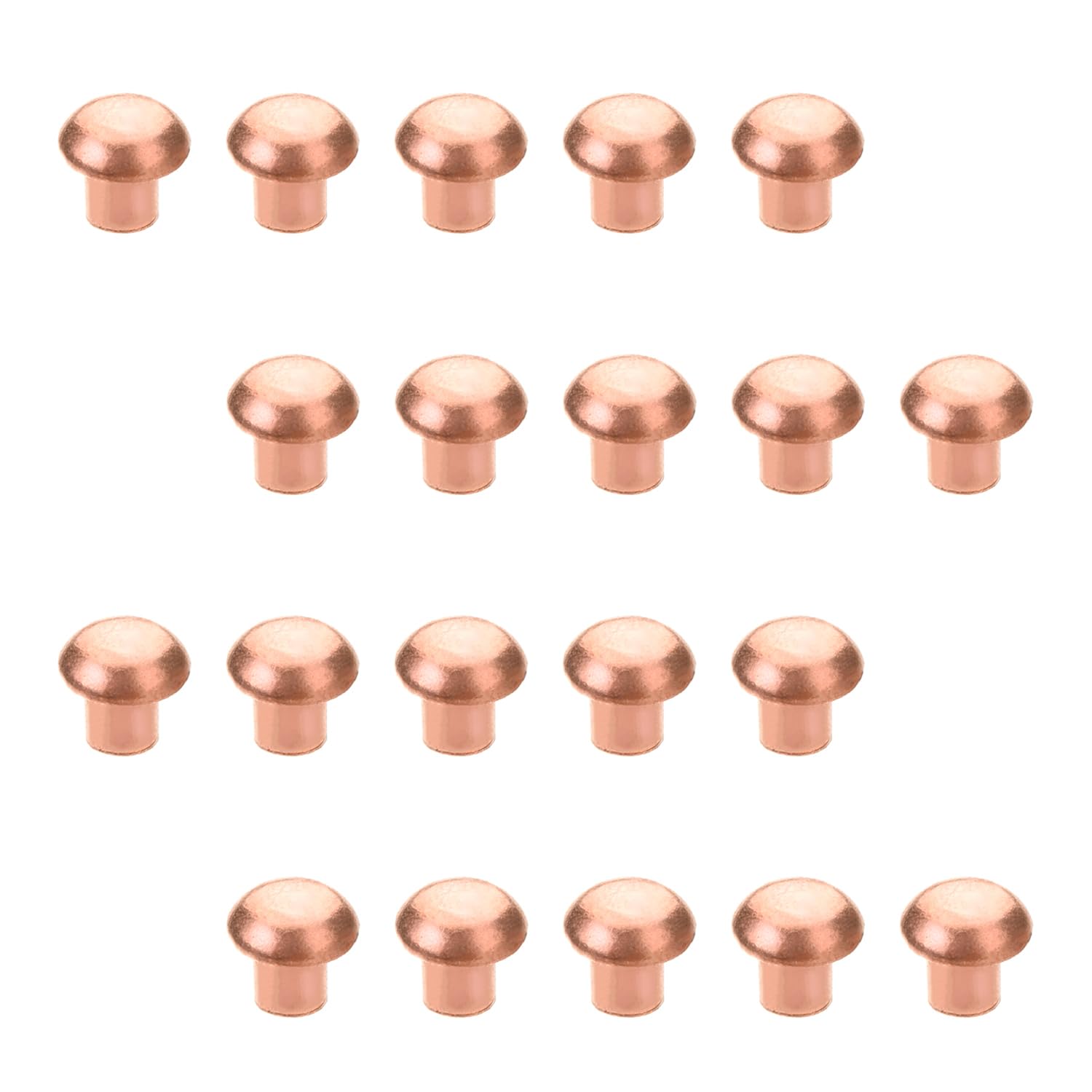 200Pcs Solid Copper Rivets Kit - 0.12in Dia x 0.12in Length Round Head M3 Fasteners for Electrical & DIY Projects - Durable Copper Finish for Jewelry Making, Leather Craft & Metal Fabrication