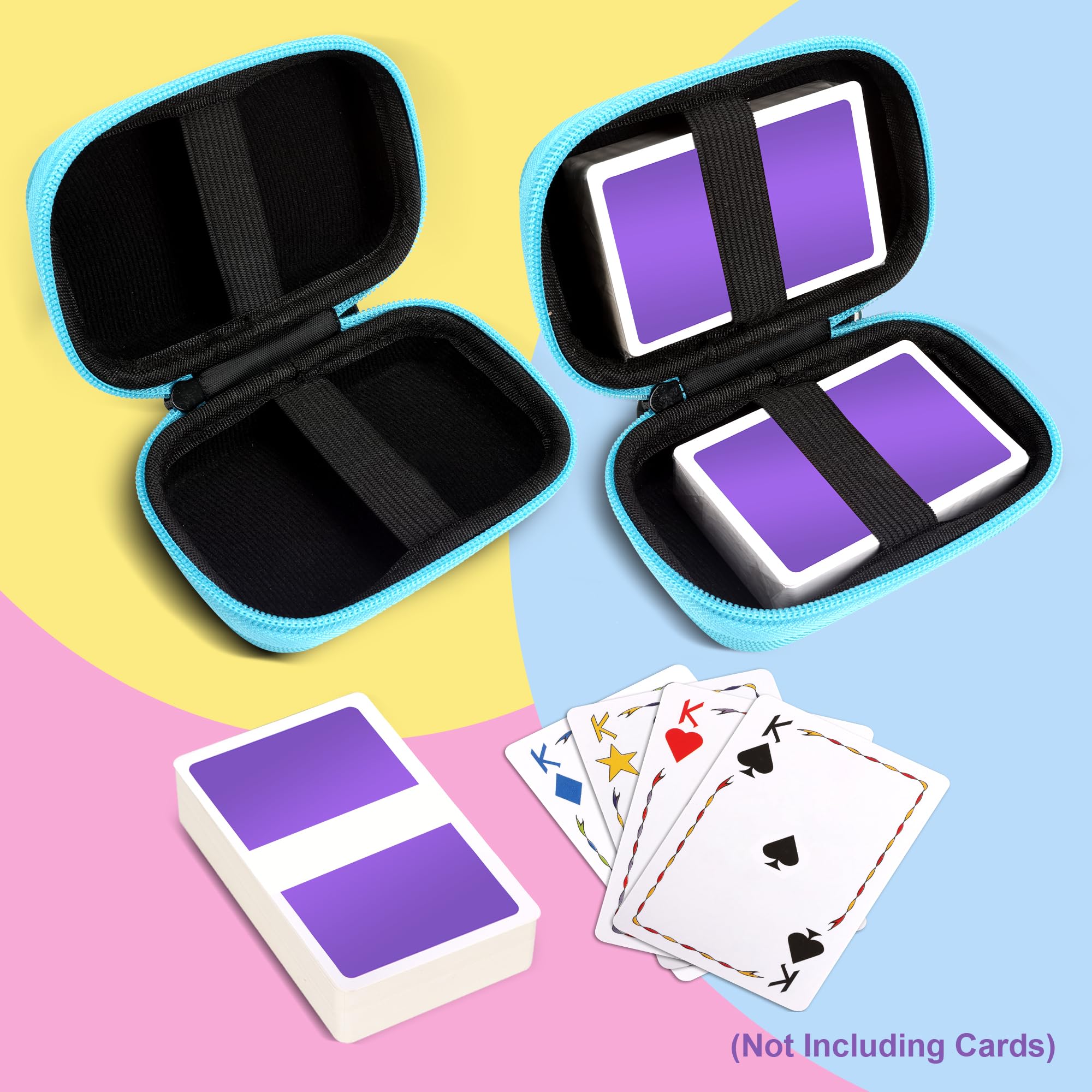 Portable Travel Card Games Case Holder - Compatible with UNO, Playing Cards & Game Sets - Durable Blue Storage Organizer (Cards Not Included) | Perfect for Camping Trips, Family Game Nights & Travel Accessories