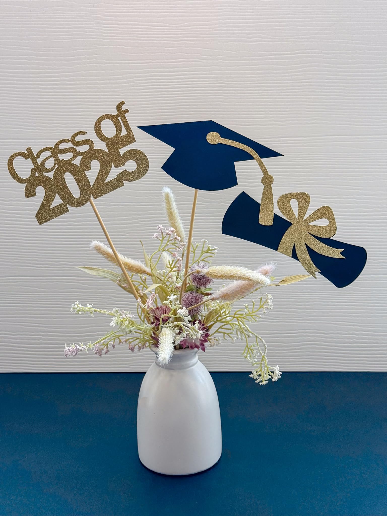Class of 2025 Graduation Decorations - Graduation Centerpiece Sticks, Party Picks & Table Decor for High School & College Graduation Ceremonies, Celebrations & Photo Backdrops