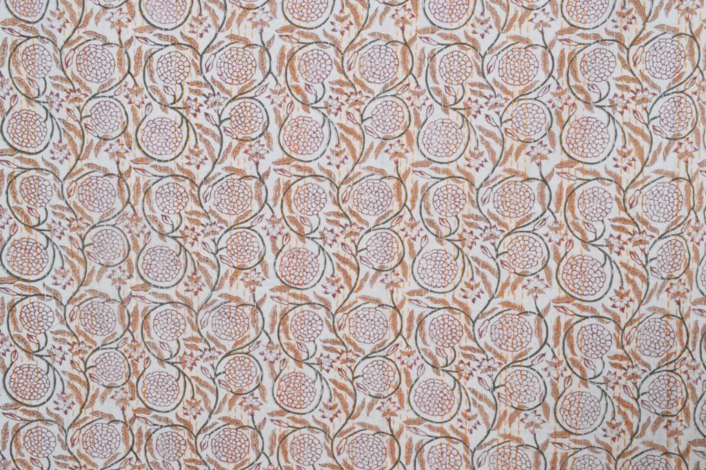 YUVANCRAFTS Indian Hand Block Print Cotton Kantha Quilt - Queen Size 90x108 Inch Brown Throw Blanket & Bedspread for Home Decor, Boho Bedroom, Cozy Living Room