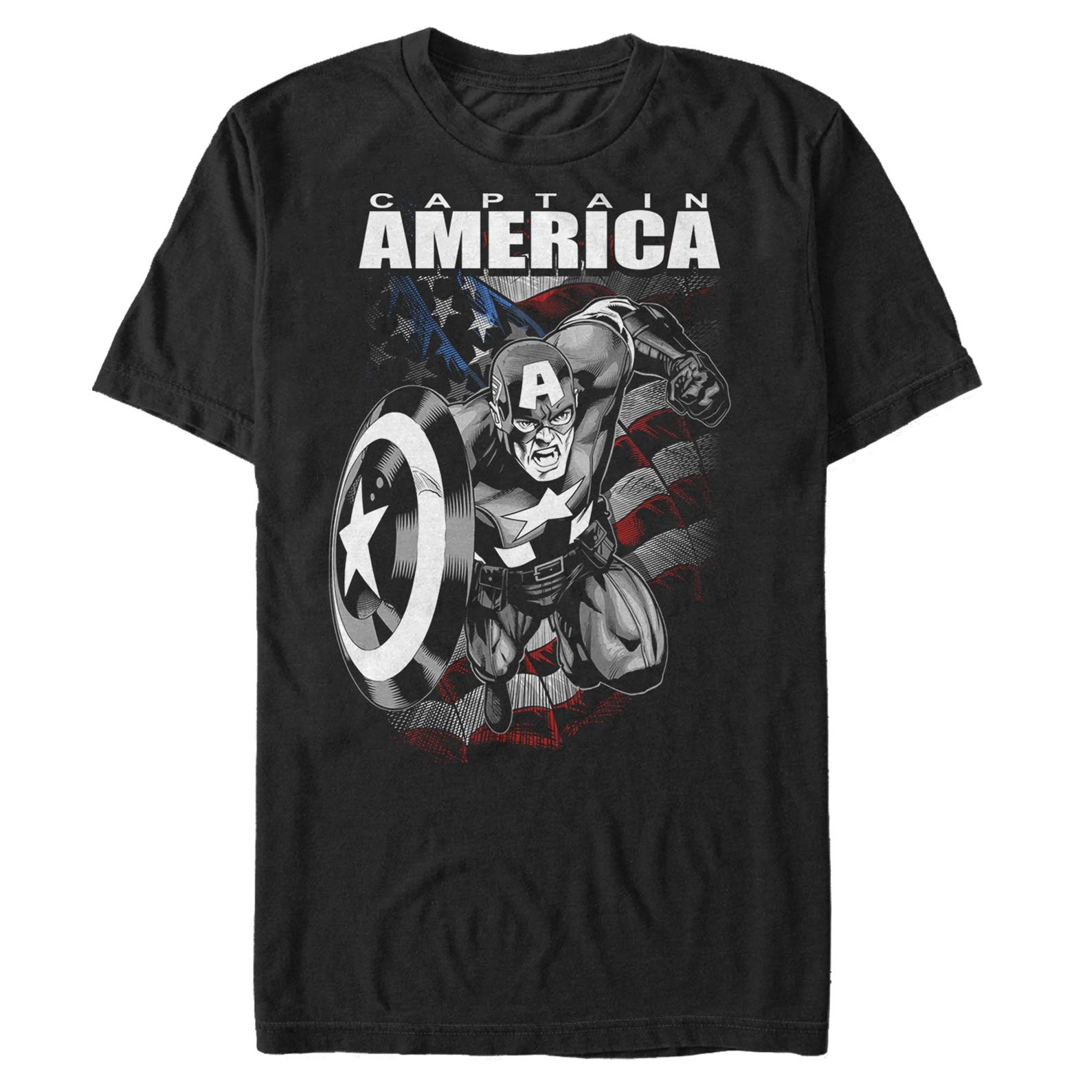 Marvel Captain America Patriotic Graphic T-Shirt for Men - Superhero Cotton Tee for Casual Wear & Comic Con