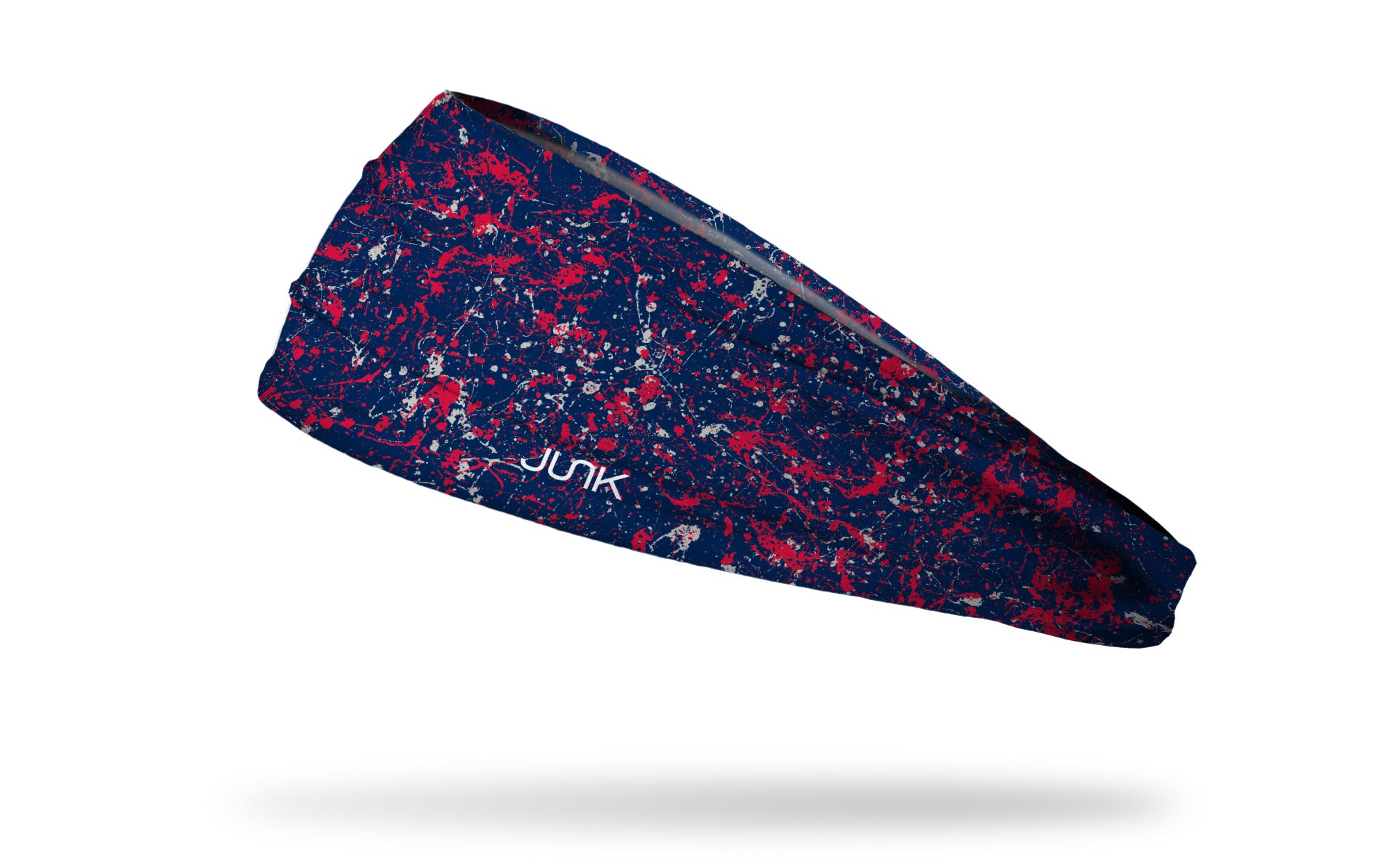 Navy Red Gray Splatter Big Bang Lite Headband - Soft & Stretchy Yoga Headband for Women, Workout Headwrap for Running, Fitness, Tennis & Active Lifestyle