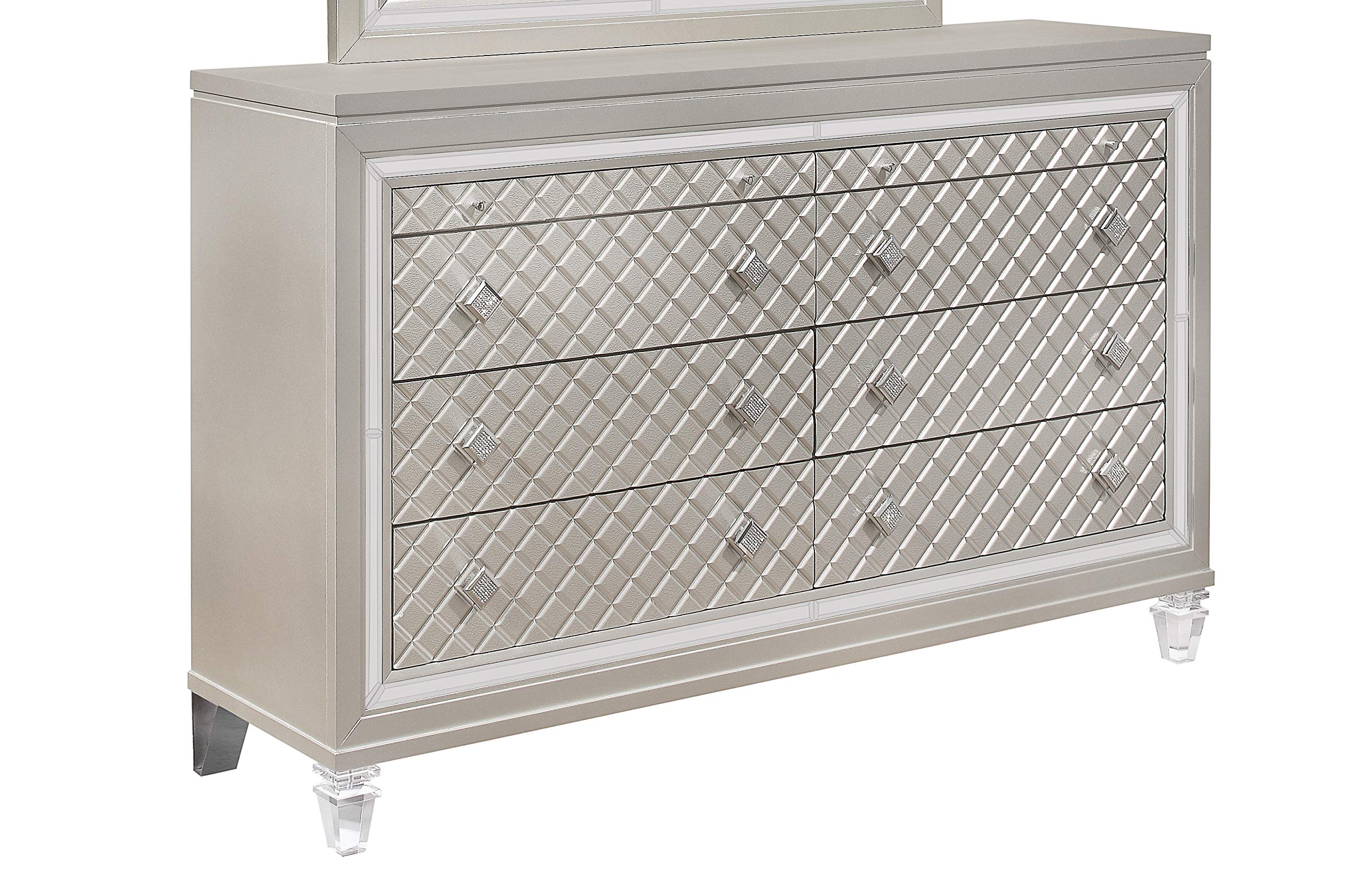 Global Furniture USA Champagne Paris Dresser - Elegant 6-Drawer Dresser for Bedroom & Living Room Storage | Perfect for Home Decor & Organization
