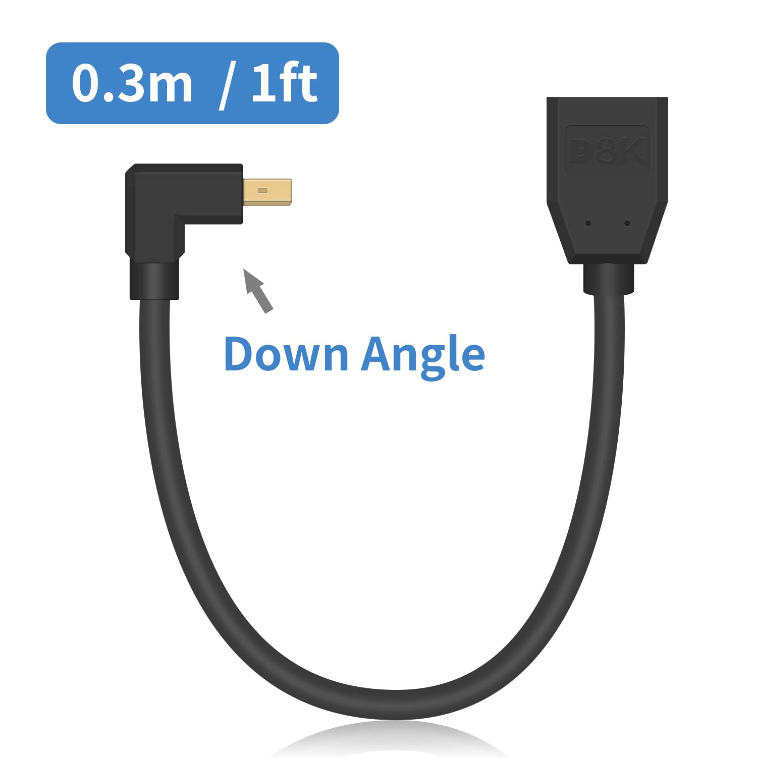 Duttek 1Ft Mini DP to DP Cable 8K@60Hz for PC, Laptop & Monitor