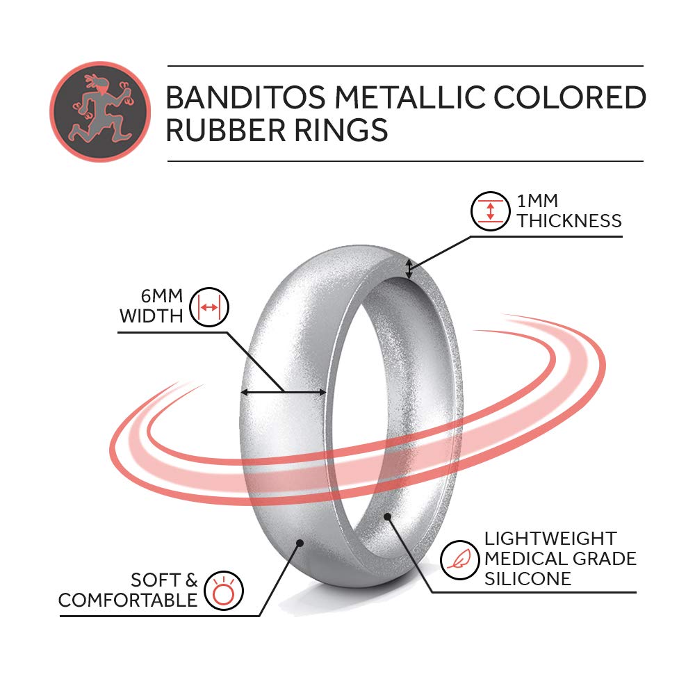 Silicone Wedding Bands for Men & Women - Comfortable, Durable, Thin Rubber Rings for Exercise, Gym, Swimming & Outdoor Activities