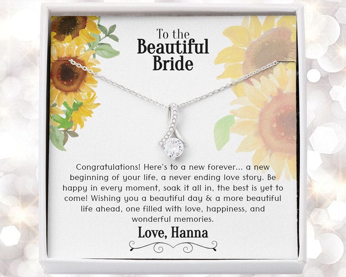 Forever Love Personalized Necklace - Meaningful Wedding Gift for Bride, Maid of Honor & Bridesmaids | Unique Bride-to-Be Jewelry Present for Wedding Day & Anniversary