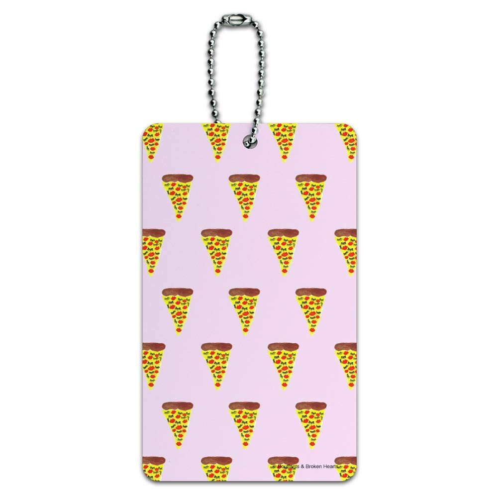 Stylish Pizza Eyelashes Pattern Luggage Tag - Durable Suitcase ID Card Holder for Travel Bags - Perfect for Carry-Ons, Checked Luggage & Backpack Identification