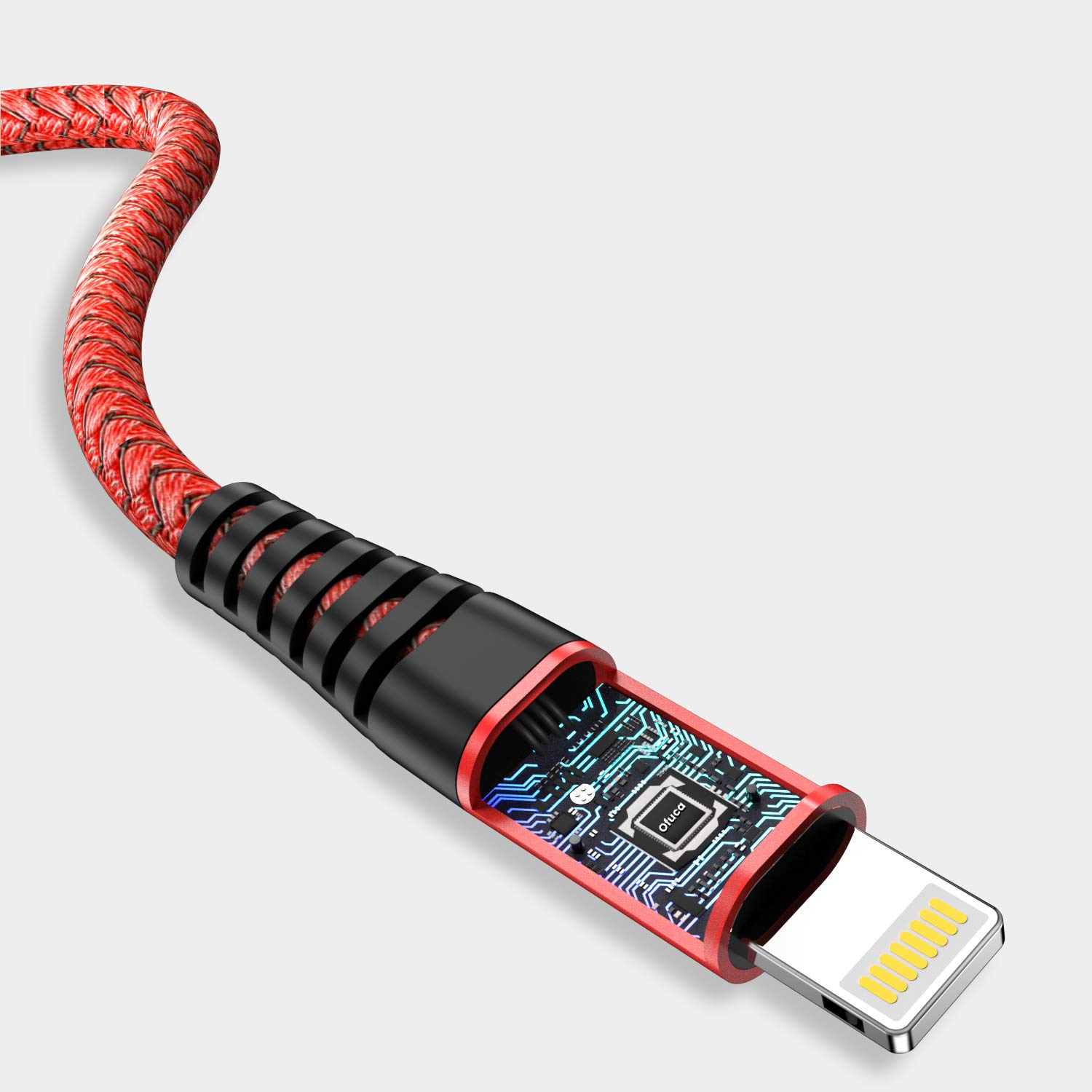 Ofuca 3-Pack 10FT Braided Lightning Cable Fast Charging Cord for iPhone 14/13/12/11 Pro Max/XS/XR/X/8/7/6/5/SE - Durable 3M iPhone Charger with MFi Certification - Perfect for Home, Office & Travel Use