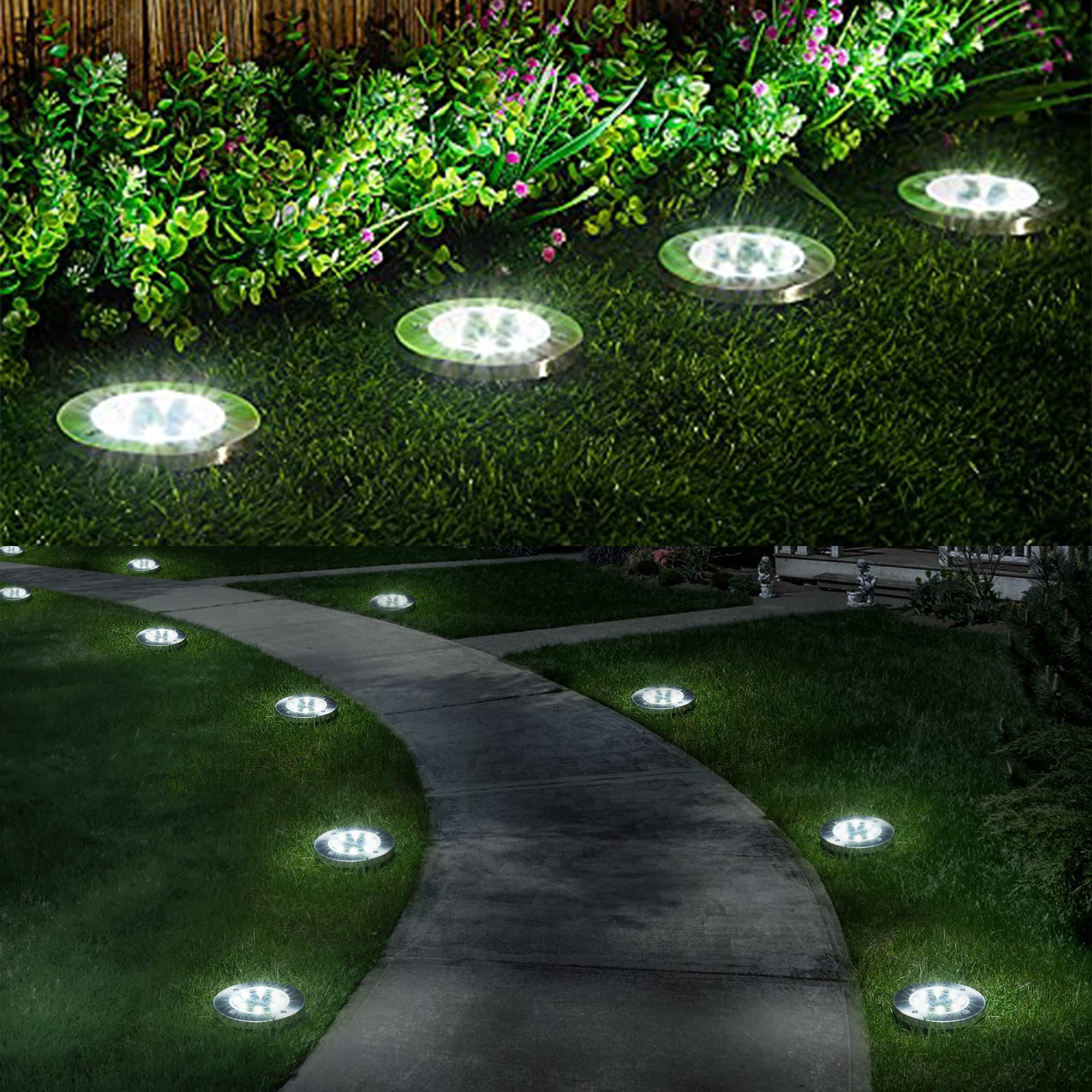 SOLPEX 24 Pack Solar Lights Outdoor Waterproof - LED Garden Landscape Lighting for Yard, Deck, Lawn, Patio, Pathway & Walkway | Perfect for Backyard, Driveway & Outdoor Decor (White)