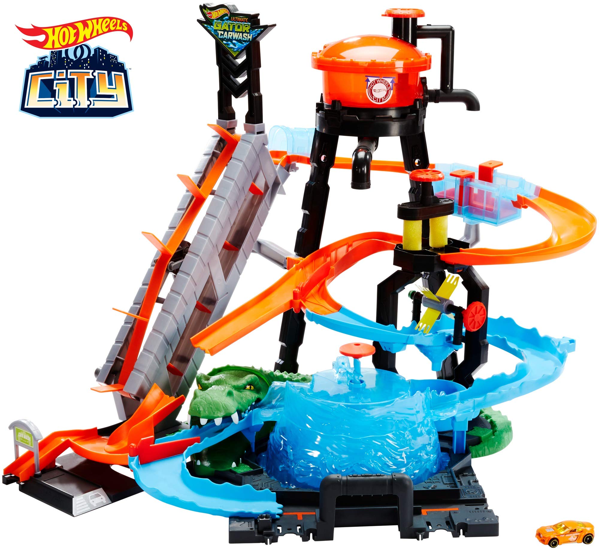 Hot Wheels Crocodile Destroyer Track Set with 10 Toy Cars - High-Speed Racing Playset for Kids - Perfect for Birthday Gifts & Indoor Racing Fun