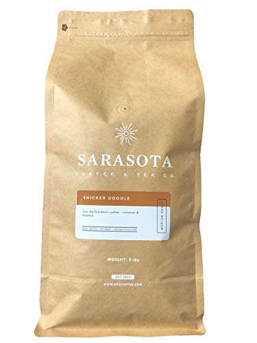 Snickerdoodle Flavored Gourmet Coffee - 5LB Bag of Medium Roast Ground Coffee | Smooth & Delicious | Perfect for Home Brewing, Office Use & Gifting