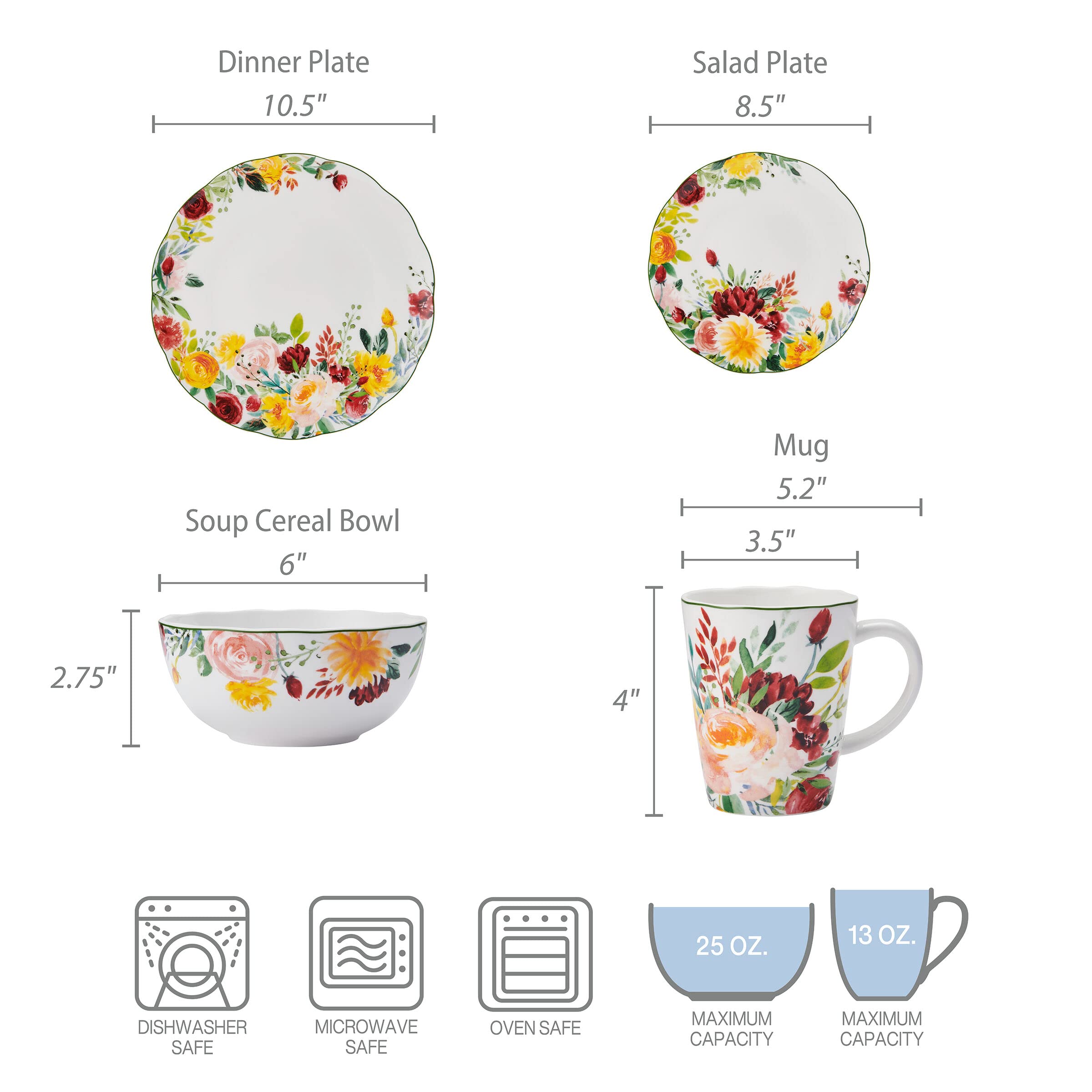 Premium Mikasa Clara 16-Piece Bone China Dinnerware Set - Lightweight & Chip Resistant, Service for 4 - Elegant Table Setting for Fine Dining & Special Occasions