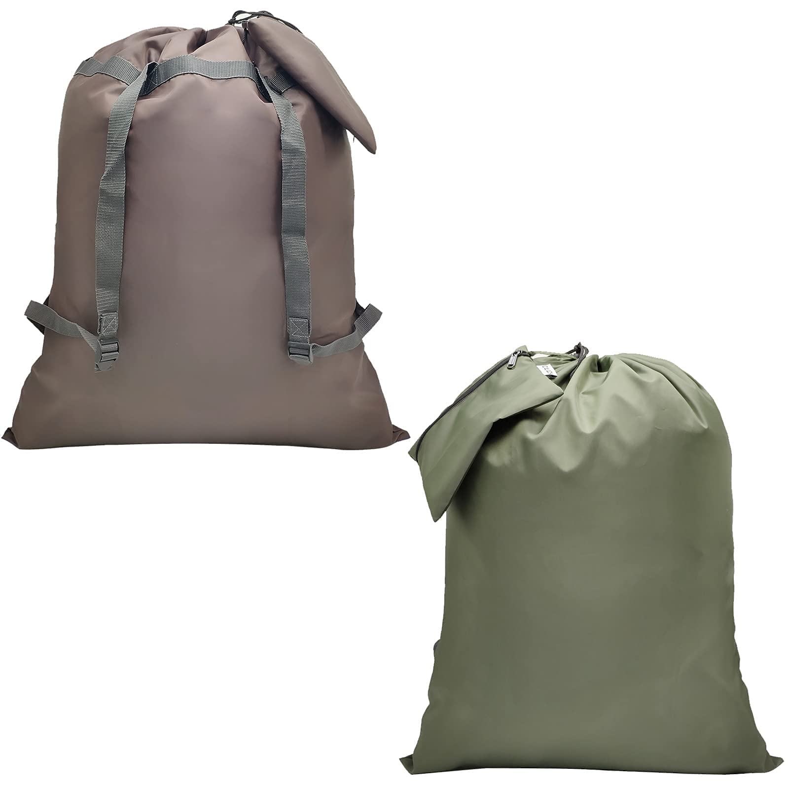 Extra Large Laundry Backpack - 2 Pack 27” x 34” Heavy Duty Tear-Resistant Polyester Laundry Bag with Drawstring & Shoulder Straps - Perfect for College Dorm, Travel, Camping & Gym Storage