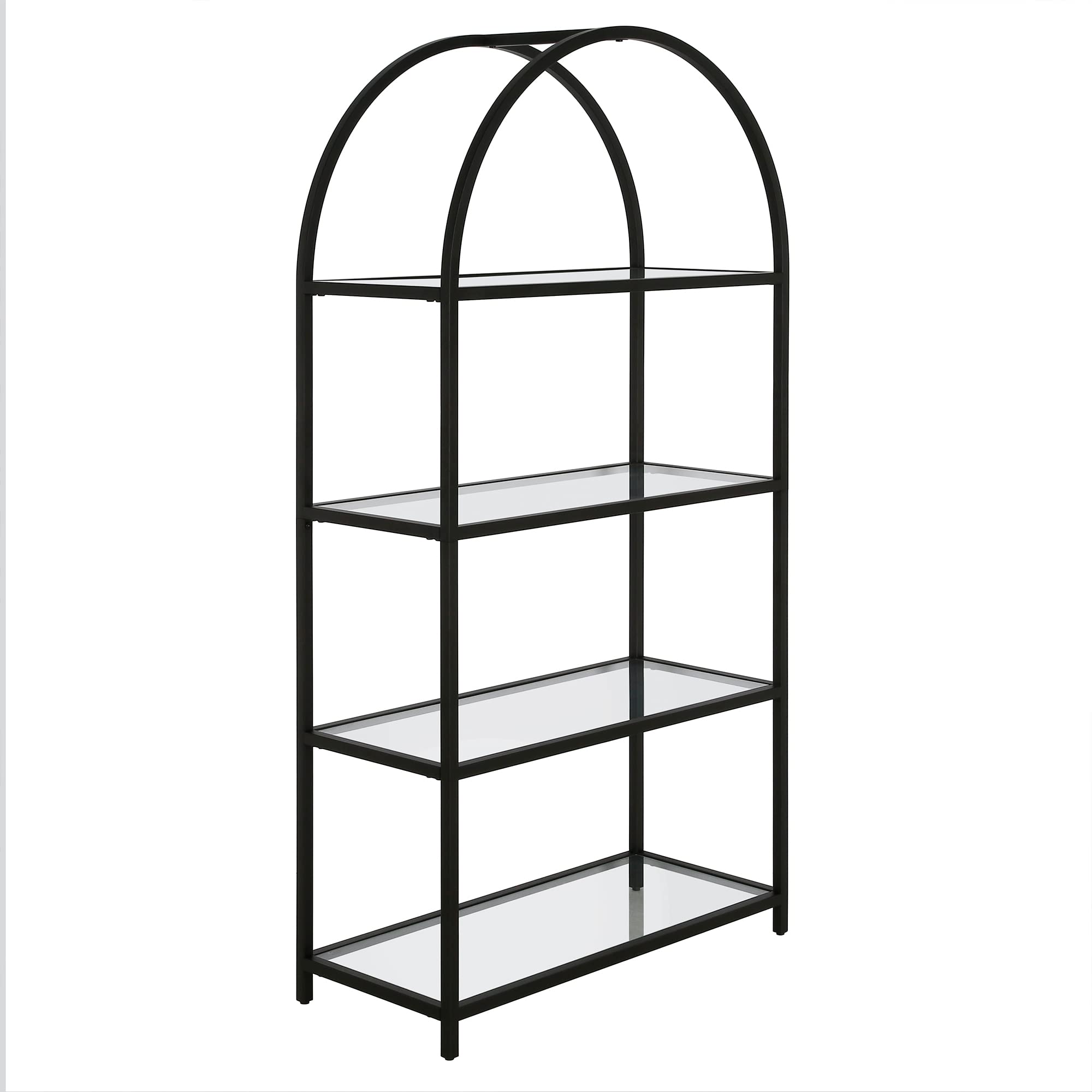 Garrett 62 Inch Tall Rectangular Bookcase - Blackened Bronze Finish - Modern Bookshelf for Living Room, Office & Library Storage