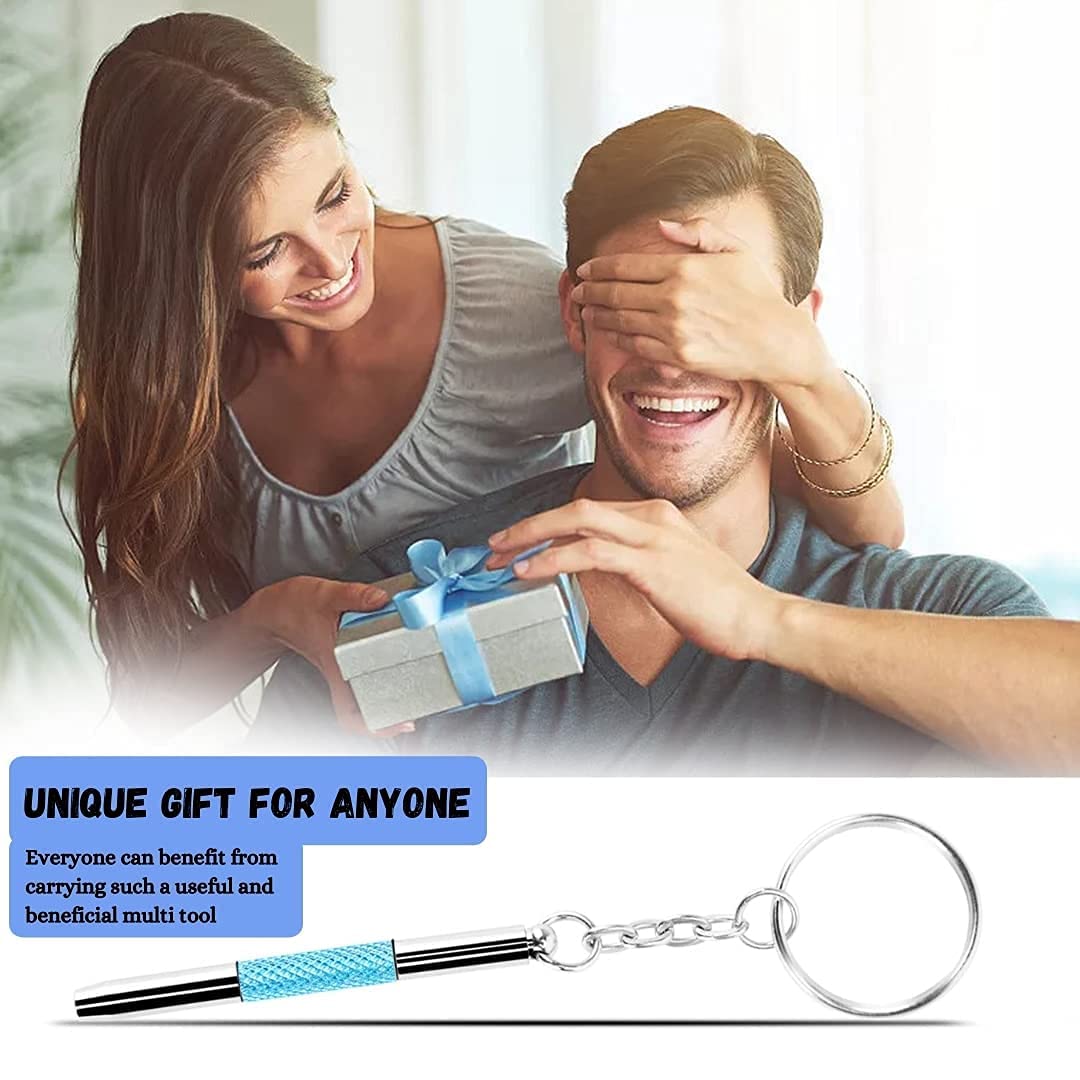 UNEAK 3-in-1 Eyeglass Screwdriver Repair Kit - Precision Mini Screwdrivers Set for Glasses, Watches & Electronics (Flat/Phillips/Hex) - Portable Keychain Tool for Eyewear, Jewelry & Gadget Repairs at Home or Travel