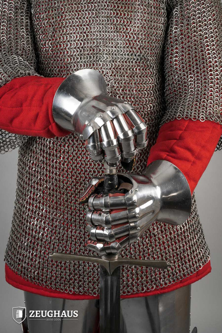 1.6mm Polished Hourglass Gauntlets - Premium Stainless Steel Armor Gloves for Cosplay, LARP & Medieval Reenactment | Perfect for Renaissance Fairs, Theater Performances & Costume Parties