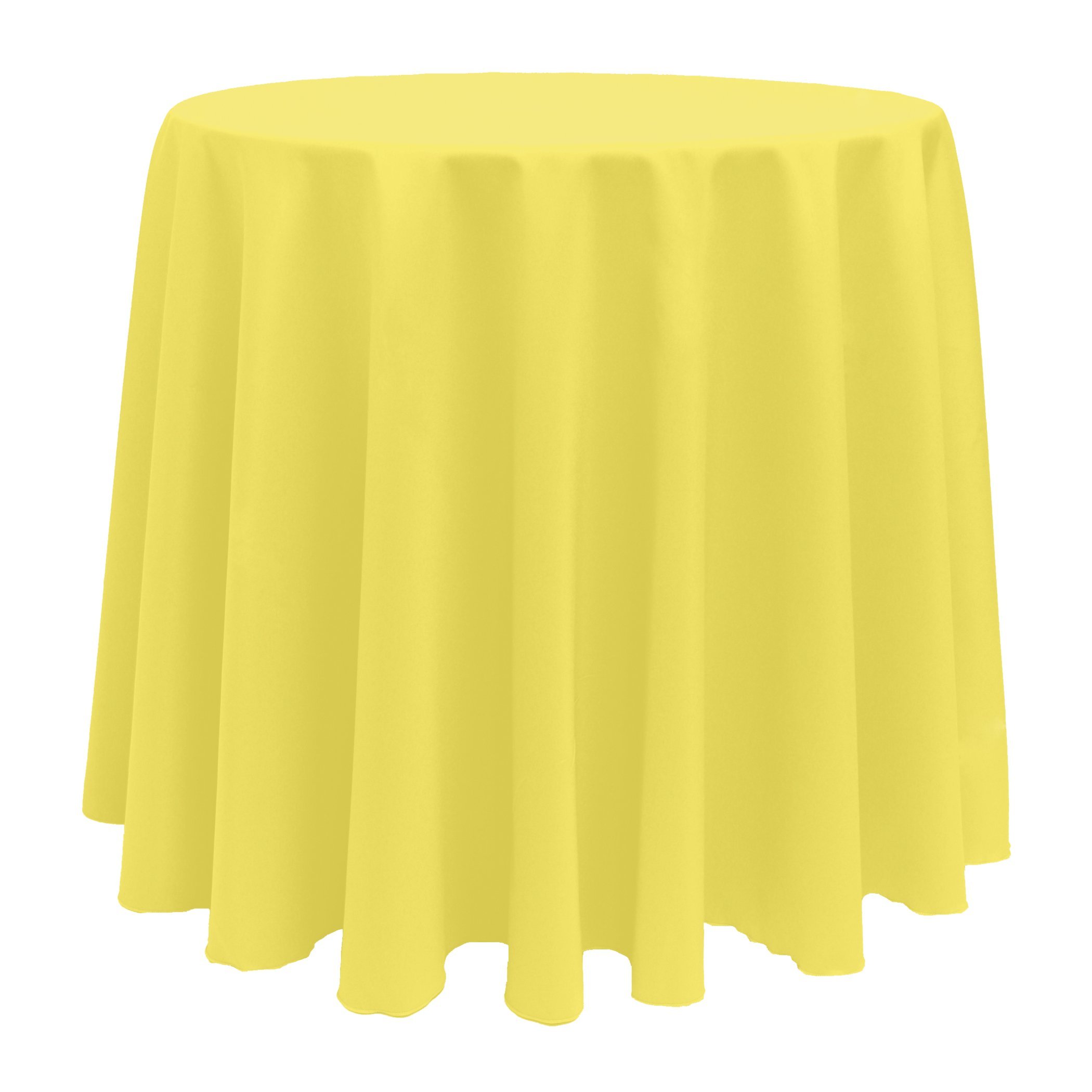 Premium 3-Pack 108-Inch Round Polyester Tablecloth - Wrinkle & Stain Resistant, Lemon Yellow - Perfect for Weddings, Banquets, and Outdoor Dining Events