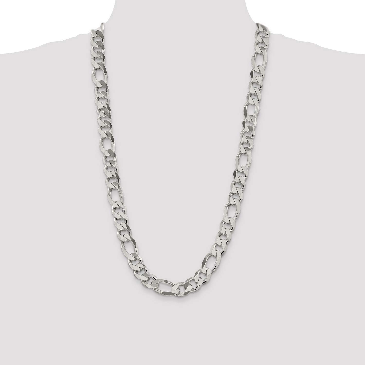 .925 Sterling Silver Large Figaro Chain Necklace, Bracelet or Anklet - Durable & Hypoallergenic Jewelry for Men & Women - Perfect for Gifts, Parties & Everyday Wear