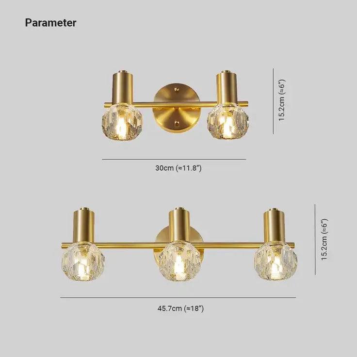 Modern Crystal Gold Bathroom Wall Lights - Elegant Vanity Sconces for Bathroom, Powder Room & Spa Lighting - Perfect for Home Decor and Relaxation