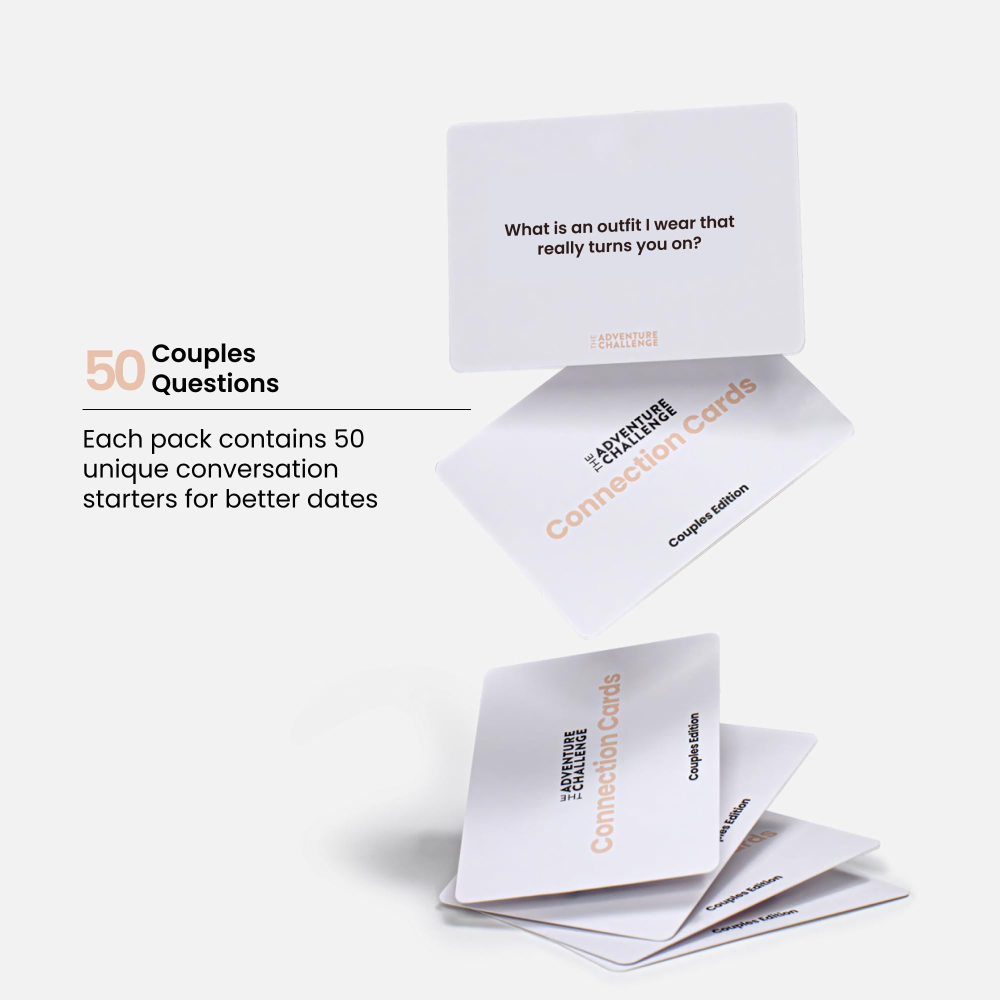 The Adventure Challenge Couples Connection Cards – 50 Romantic Date Night Conversation Starters & Relationship-Building Questions | Fun Couples Card Game for Therapy, Marriage Counseling, or Date Nights | Perfect Wedding Gift & Long-Distance Relationship Activity for Couples | Enhance Intimacy & Communication at Home or on Romantic Getaways