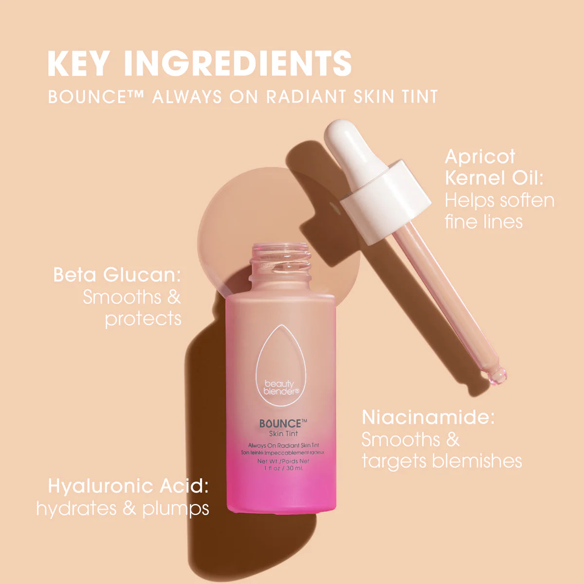 Beautyblender Bounce™ 12-Hour Always On Radiant Skin Tint Serum with Color - Lightweight Foundation for Flawless, Long-Lasting Coverage - Perfect for Daily Wear & Special Occasions