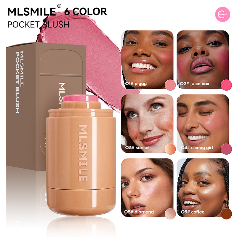 MLSMILE Pocket Blush Stick - Creamy Cheek Makeup for Natural Flush, Portable & Long Lasting - Perfect for Travel, Daily Use & On-the-Go Touch Ups