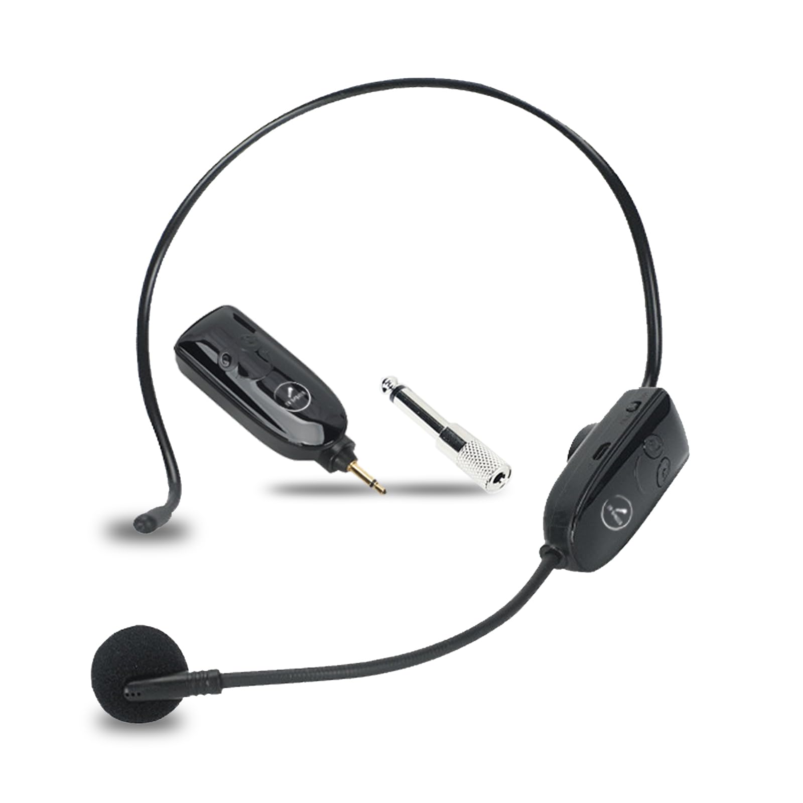 2.4G Dual Wireless Microphone Headset with UHF Handheld Mic - 165FT Range, 3.5mm & 6.35mm Jacks - Perfect for Karaoke, Teaching, Fitness, Yoga, PA Systems, Amplifiers & Training - Ideal for Home Studios, Gyms, Classrooms & Live Performances (Black)
